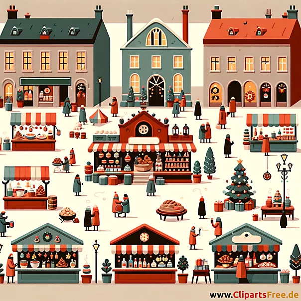 Weihnachtsmarkt Vintage Clipart