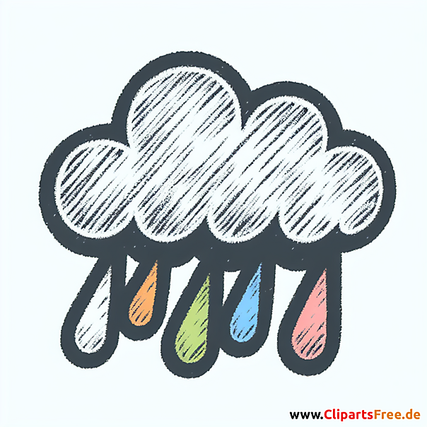 Clipart Regenwolke - Bilder für Schule