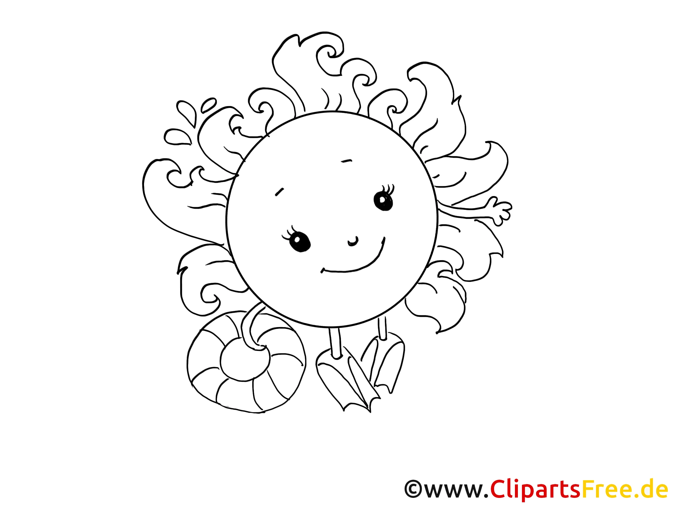 Smiling sun clip art, image, pic, cartoon free