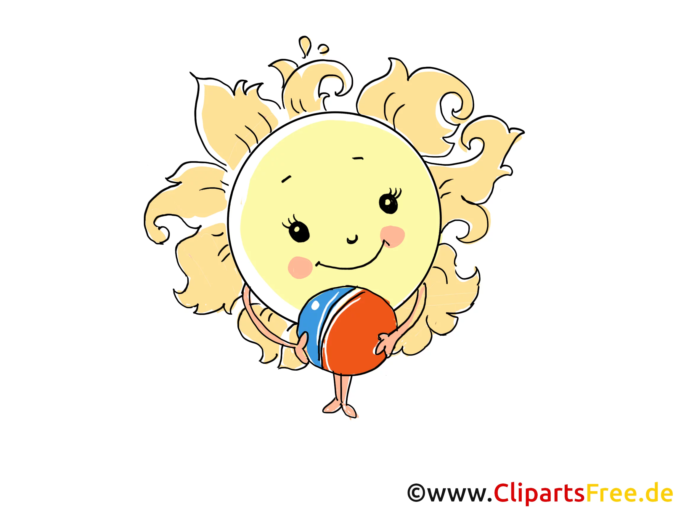 Sonne als Cartooncharakter, Cartoonfigur Bild, Clipart, Cartoon gratis
