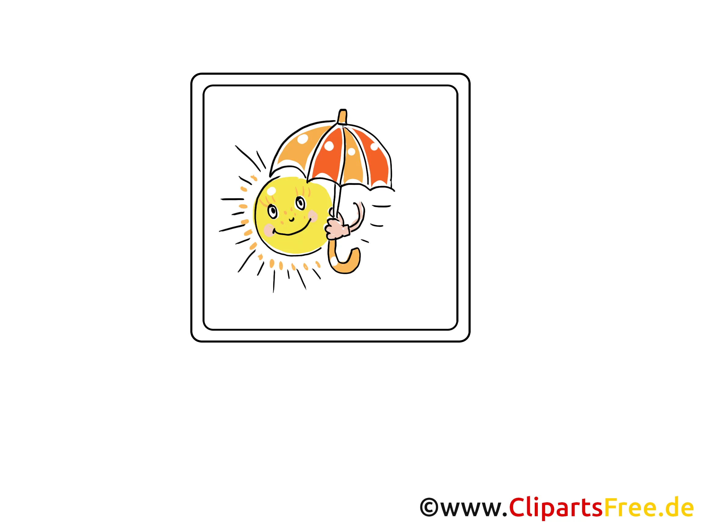 Sonne mmit Regenschirm  Wetter Icon, Bild, Clipart, Grafik