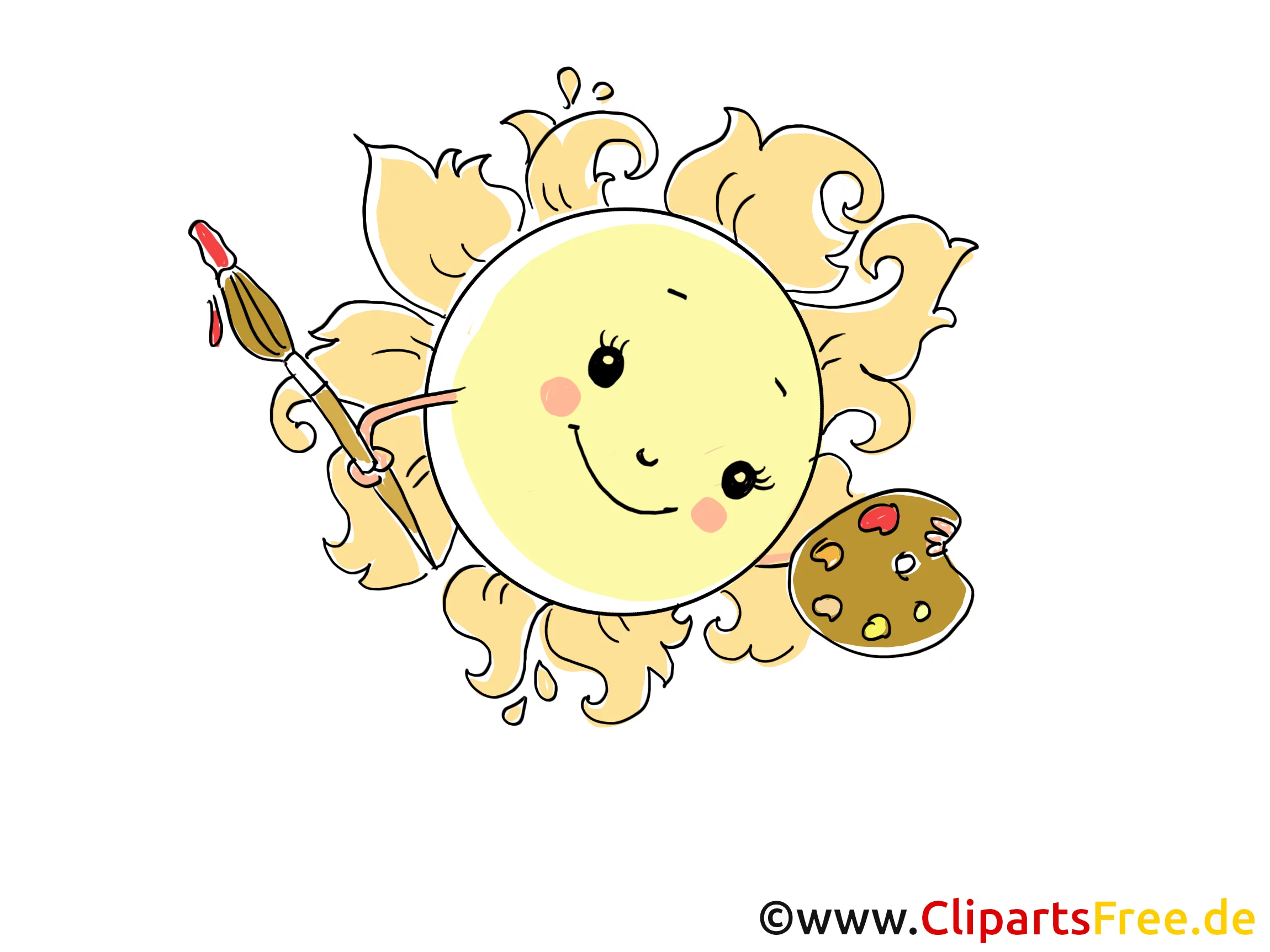 Sonnlein mit Farben Bild, Illustration, Cartoon, Clipart, Pic gratis