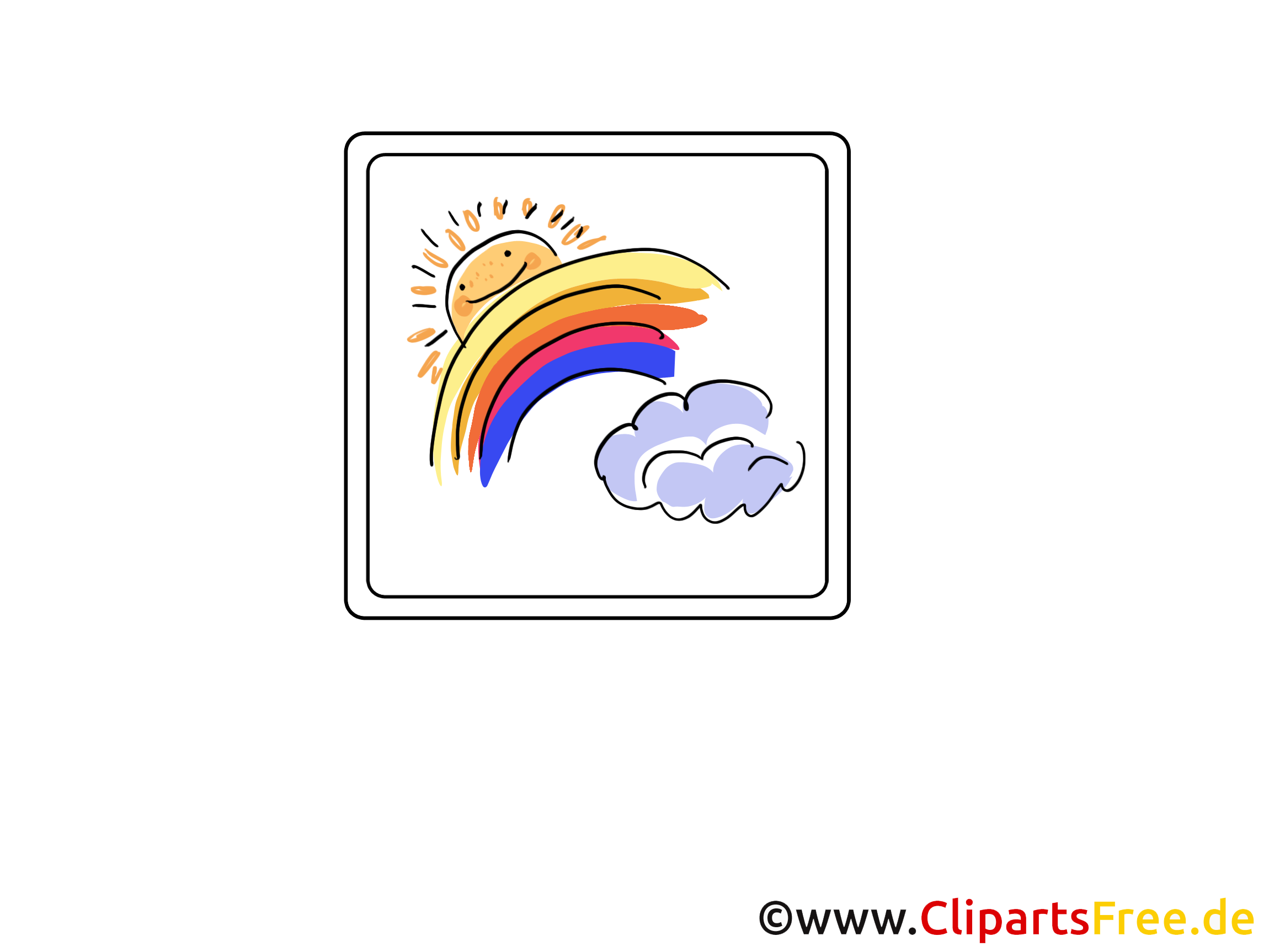 天気アイコン 画像 クリップアート グラフィック 太陽 虹と雲