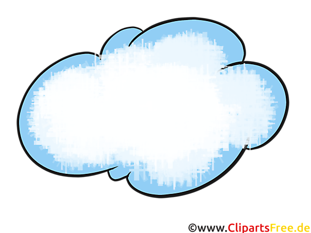 Blaue Wolke Clipart, Bild, Cartoon, Comic, Illustration