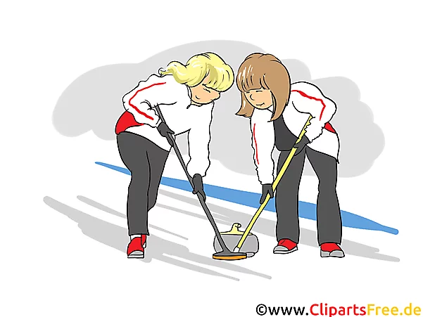 Curling Clipart, Bild, Cartoon, Comic, Illustration