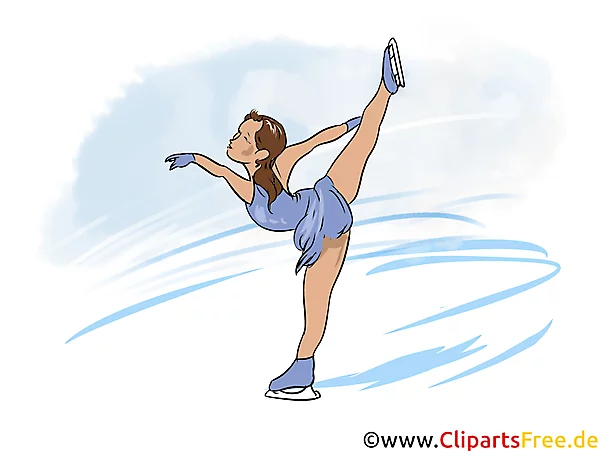Eiskunstläuferin Clipart, Bild, Illustration - Wintersportarten Bilder