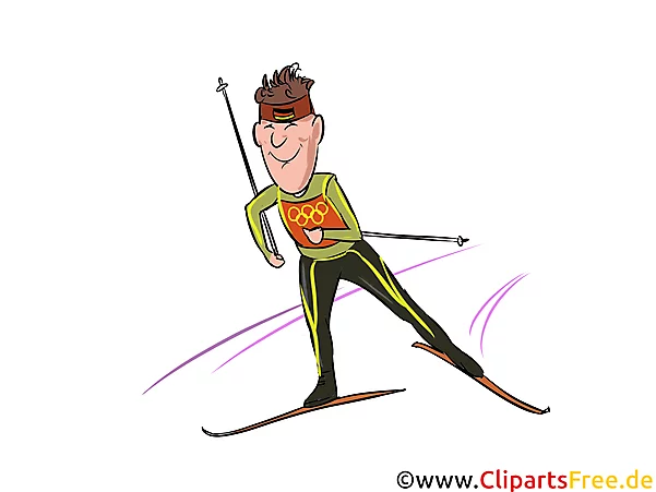 Skilanglauf Clipart, Bild, Illustration Wintersportarten