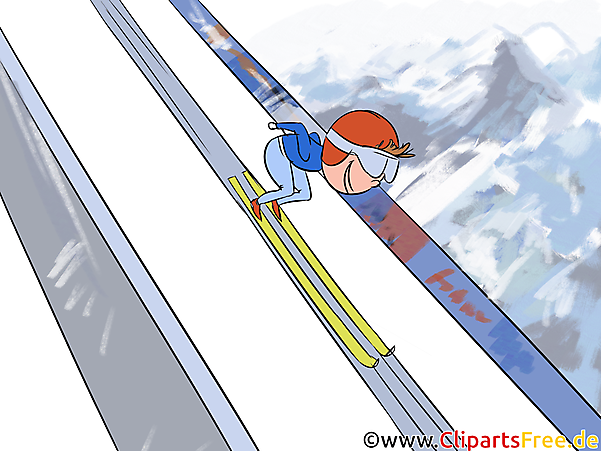 Skispringen Illustration, Bild Sport Winter Skispringen Illustration, Bild Sport Winter