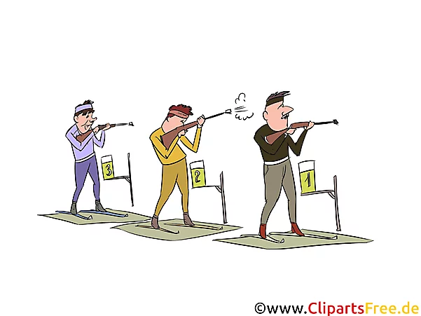 Wintersport Clipart, Bild - Biathlon Schießstand