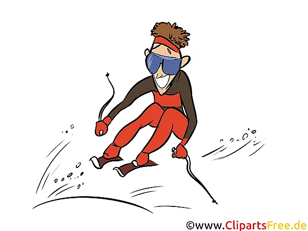 Wintersport Clipart, Bild, Illustration Ski