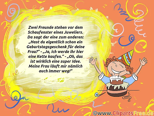 Lustiges Bild mit Text zum Geburtstag