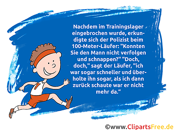 Läufer und Polizist lustiger Witz - Sportwitze als Bilder zum Verschicken