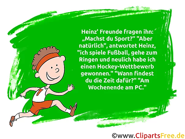 Sport am Computer Witz - Sporteitze zum Drucken
