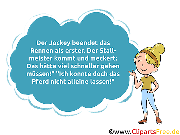 Witz über Pferderennen als Bild zum Verschicken