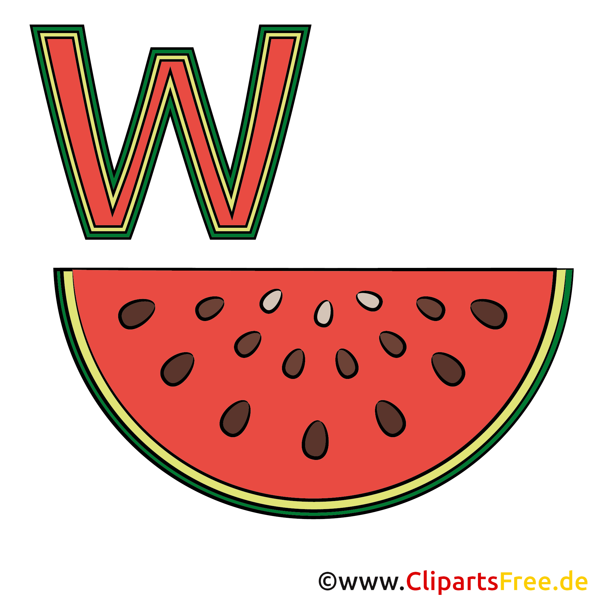 Learn German - Wassermelone Bild für Grundschule