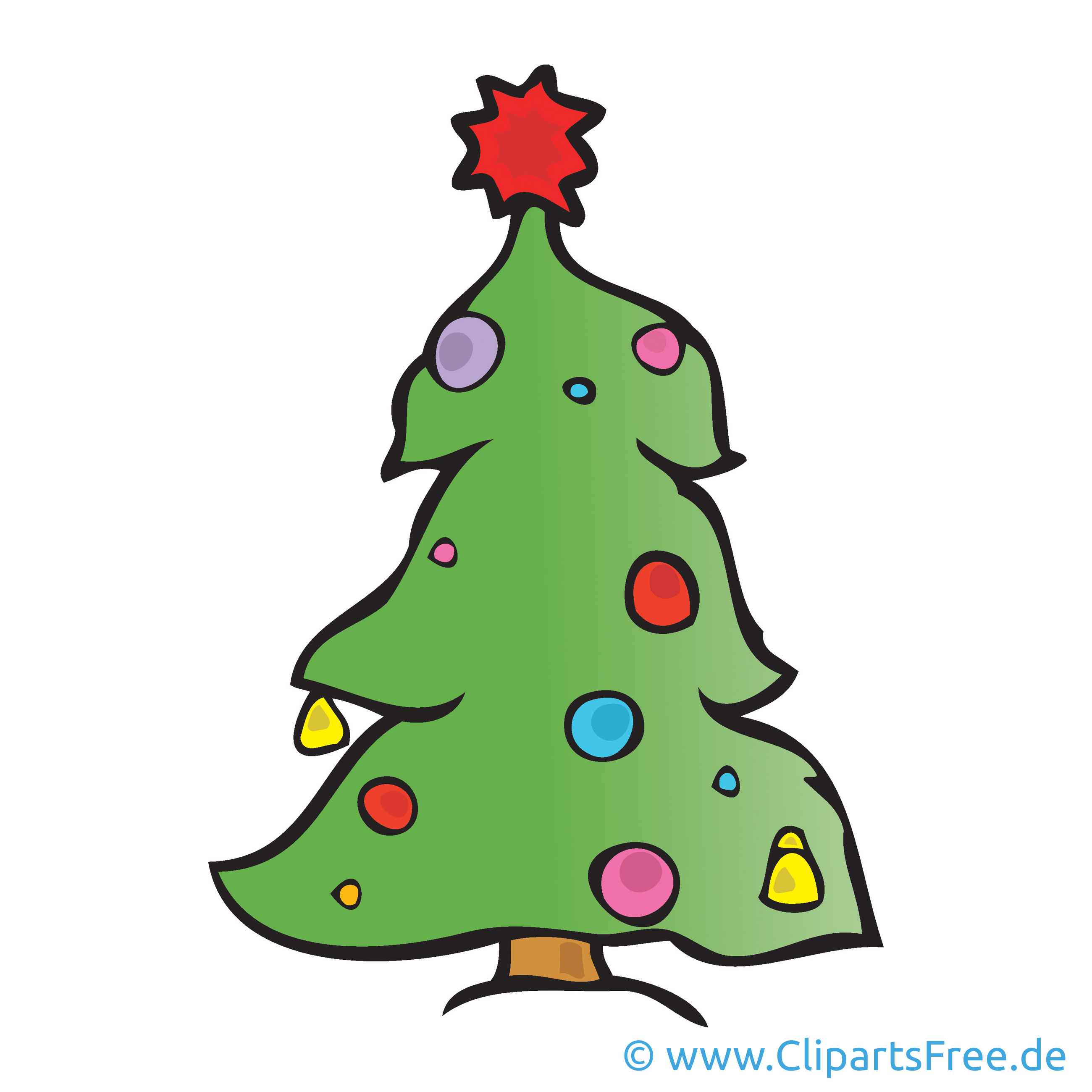 Weihnachtsbaum Bild Cartoon Clipart Grafik Illustration