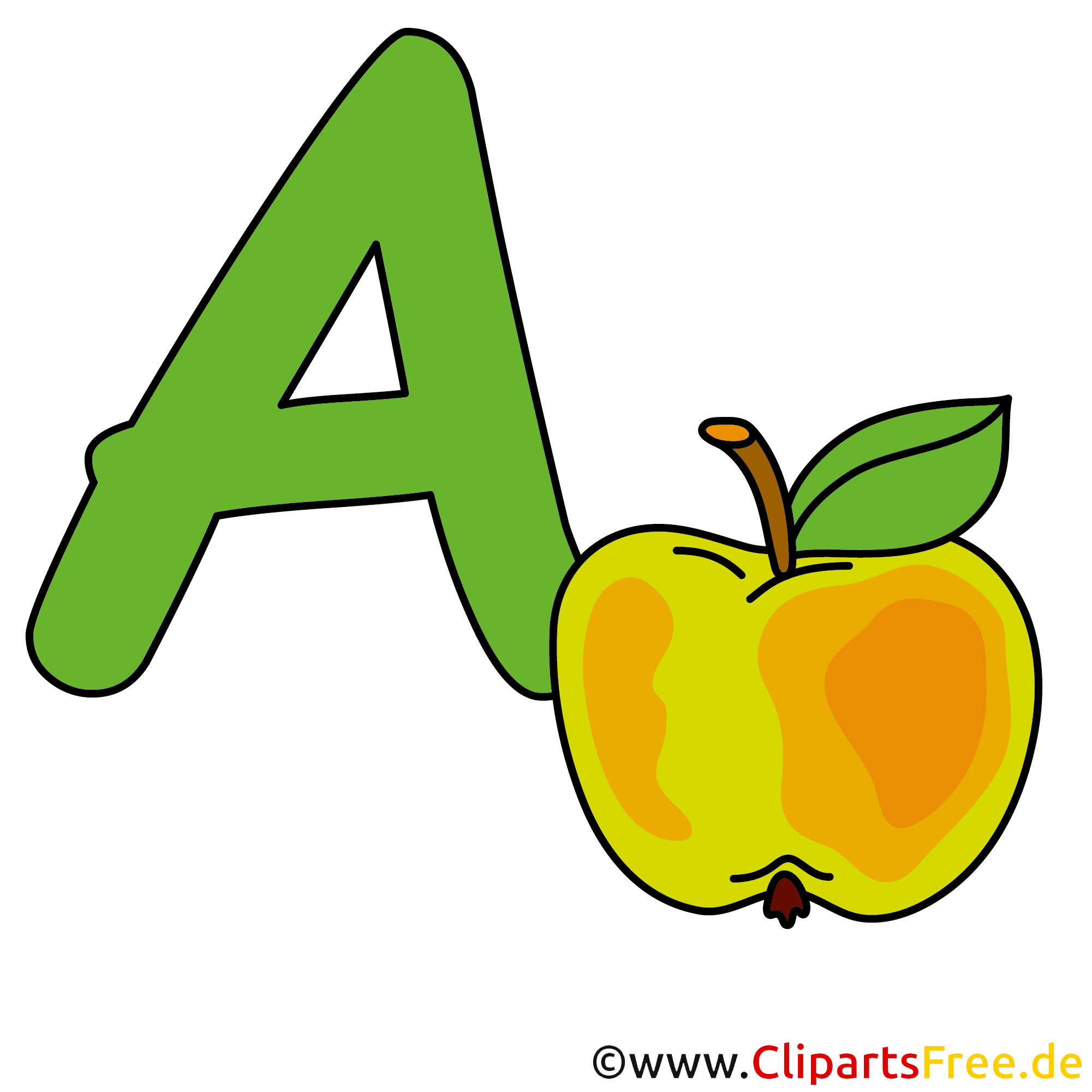 A is for Apple - Clipart Buchstaben