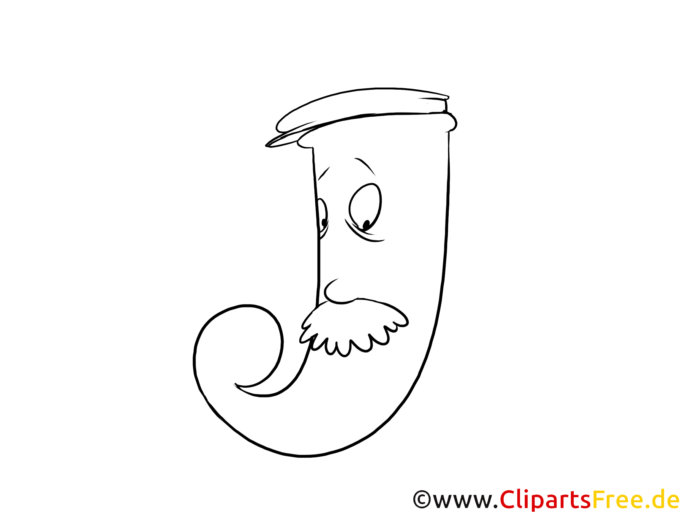 J BuchstabenVorlage zum Alphabetlernen