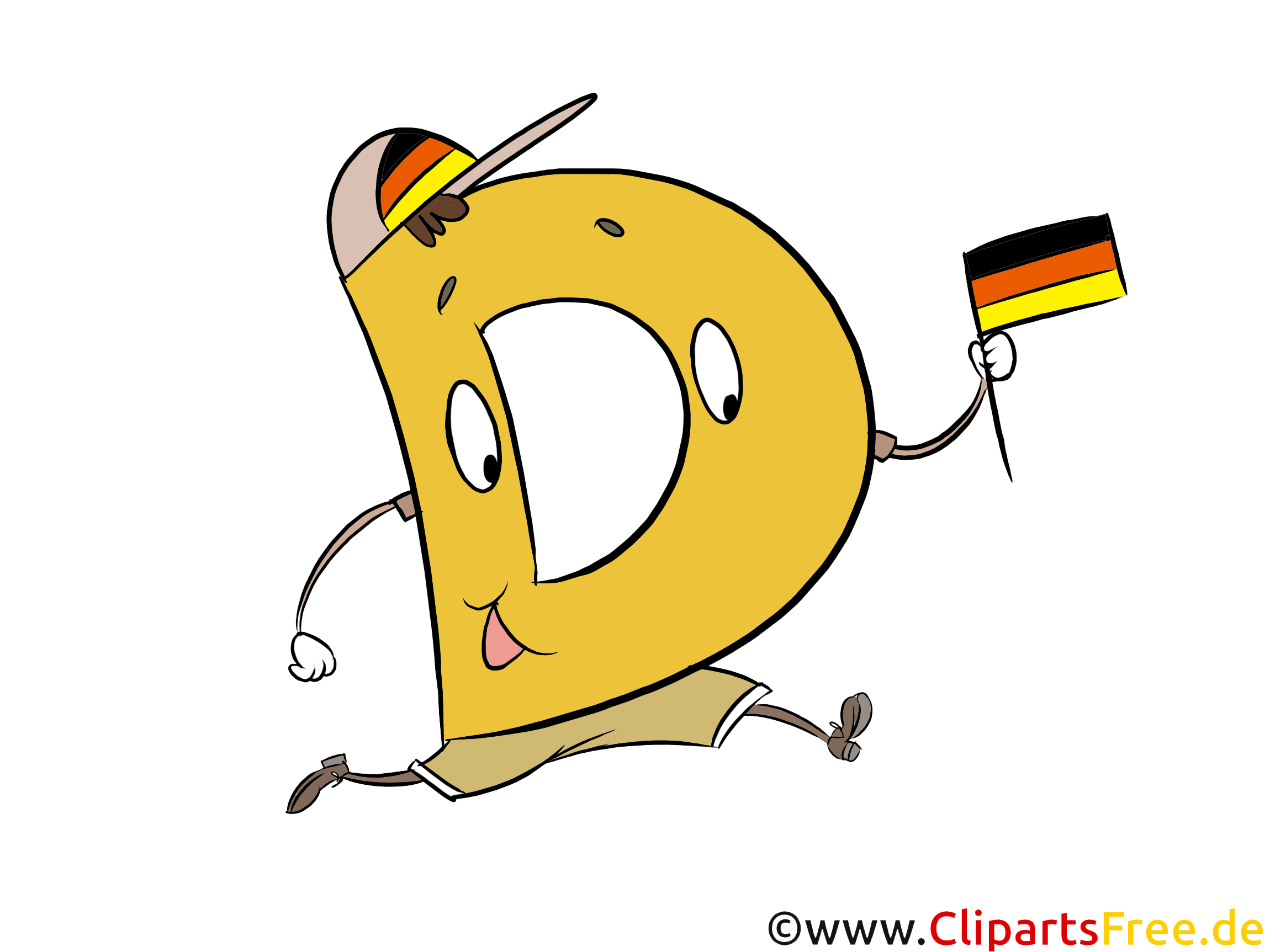 D Alphabet-Vorlage zum Drucken