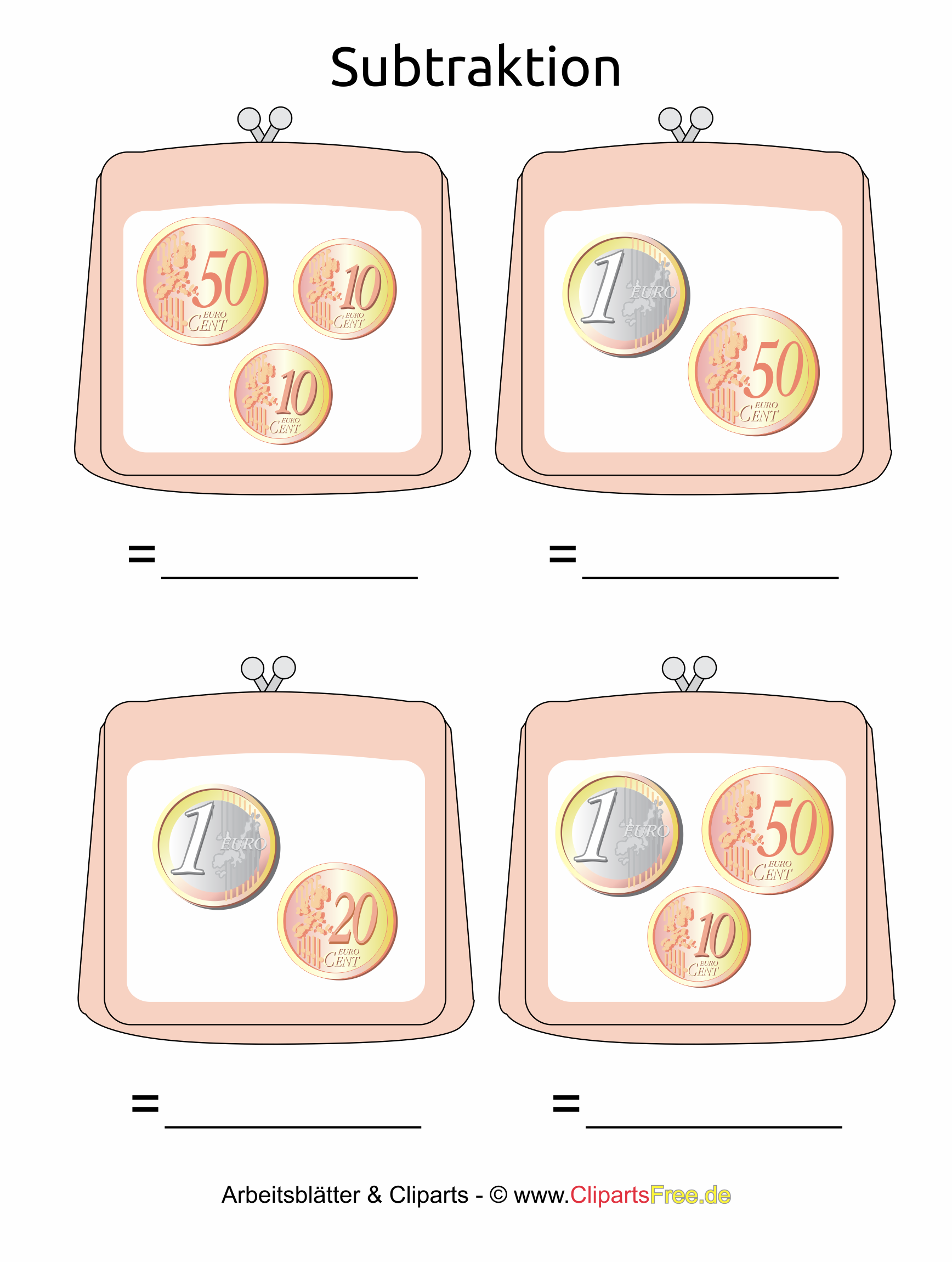 無料の印刷テンプレート お金の合計で計算する