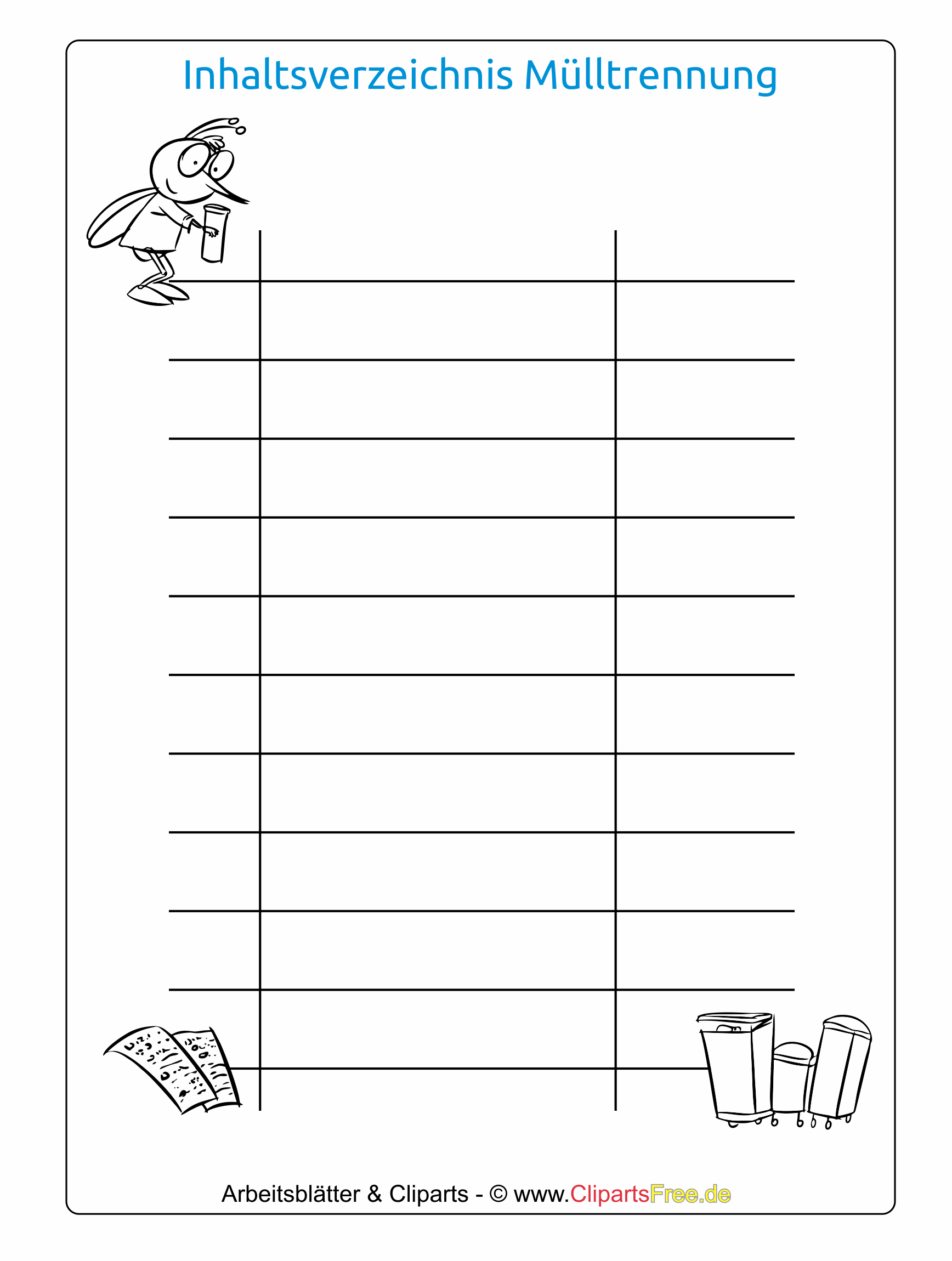 Zum Ausdrucken Inhaltsverzeichnis Vorlage, Formular