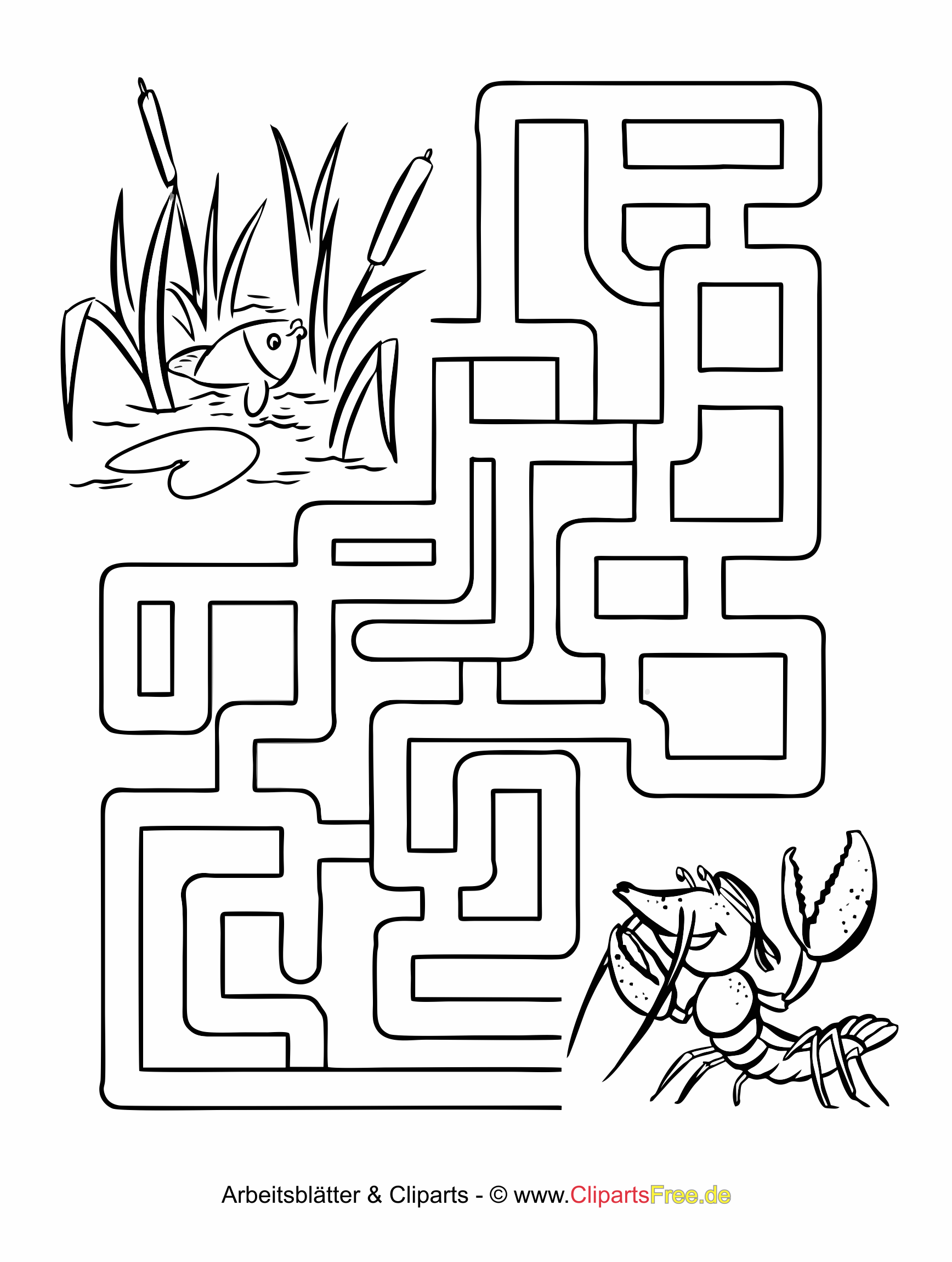 Labyrinth Vorlage für Kinder zum Ausdrucken