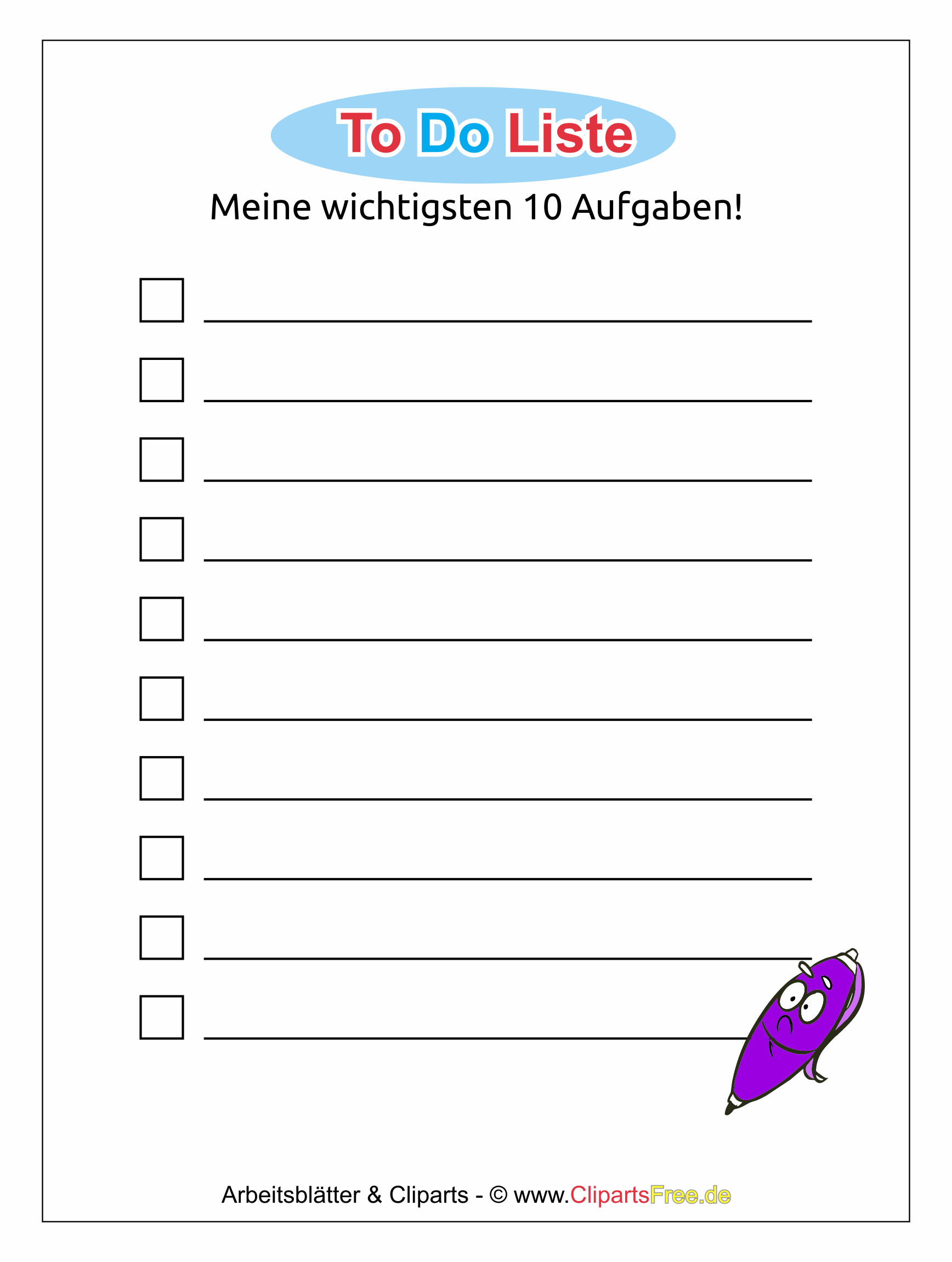 Einfache ToDo-Liste zum Ausdrucken