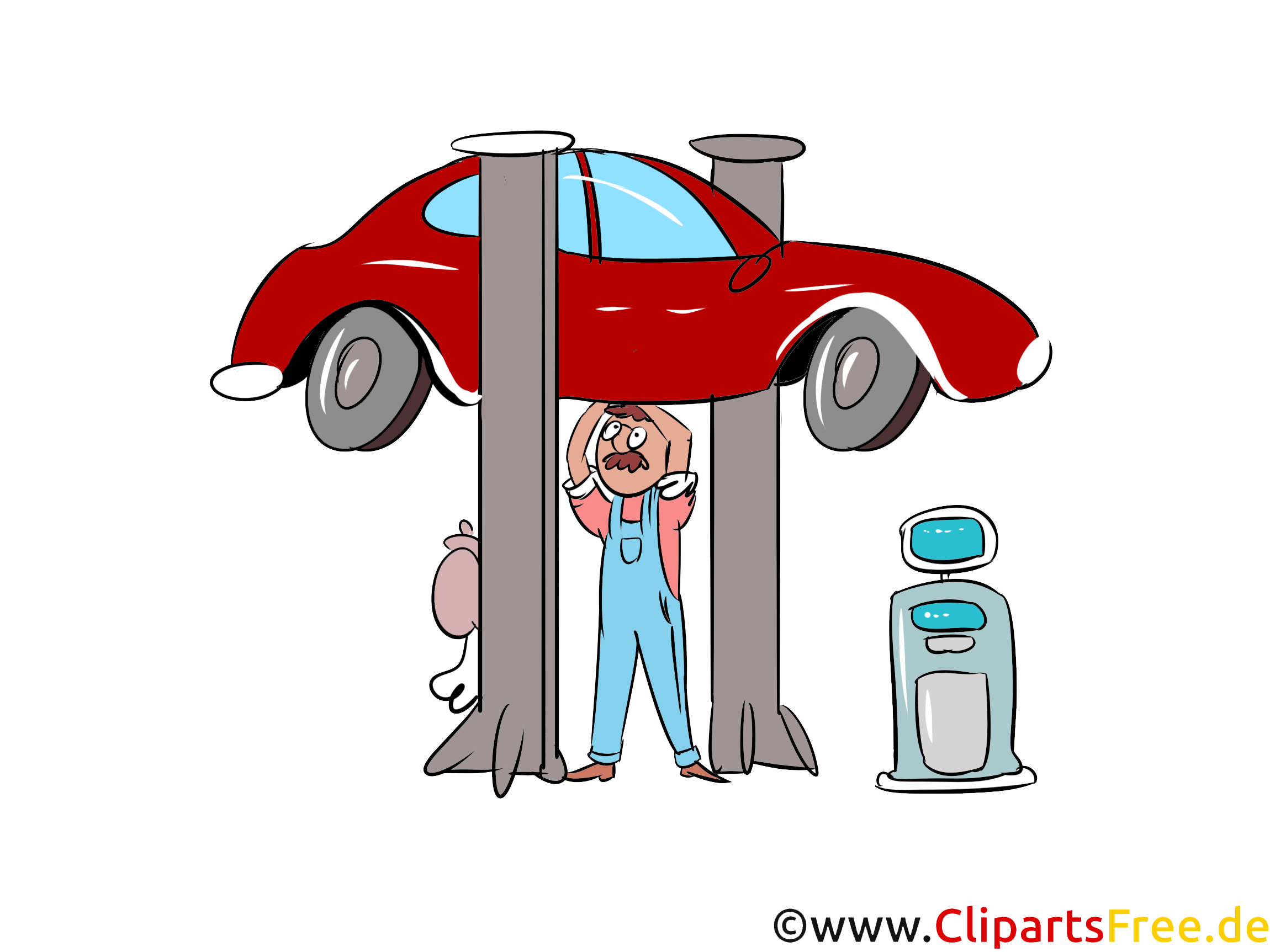 ワークショップでリフトの上の車 画像 イラスト クリップアート ワークショップでリフトの上の車 画像 イラスト クリップアート