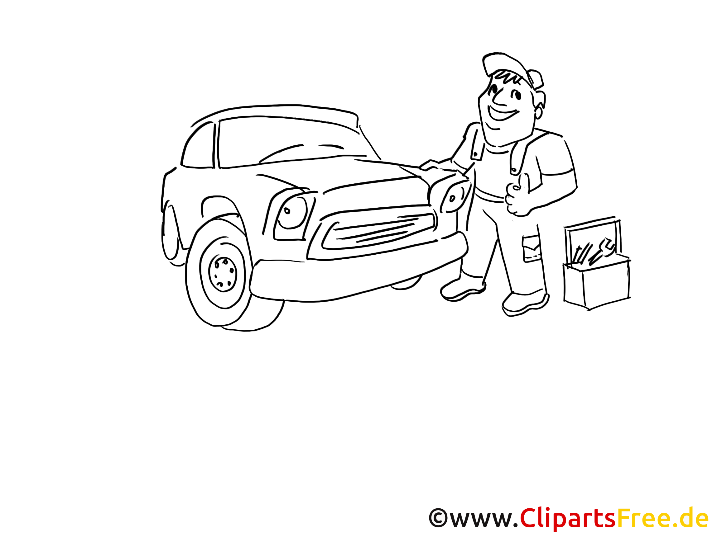 Service and repair vehicle clip art black and white, graphic, comic free