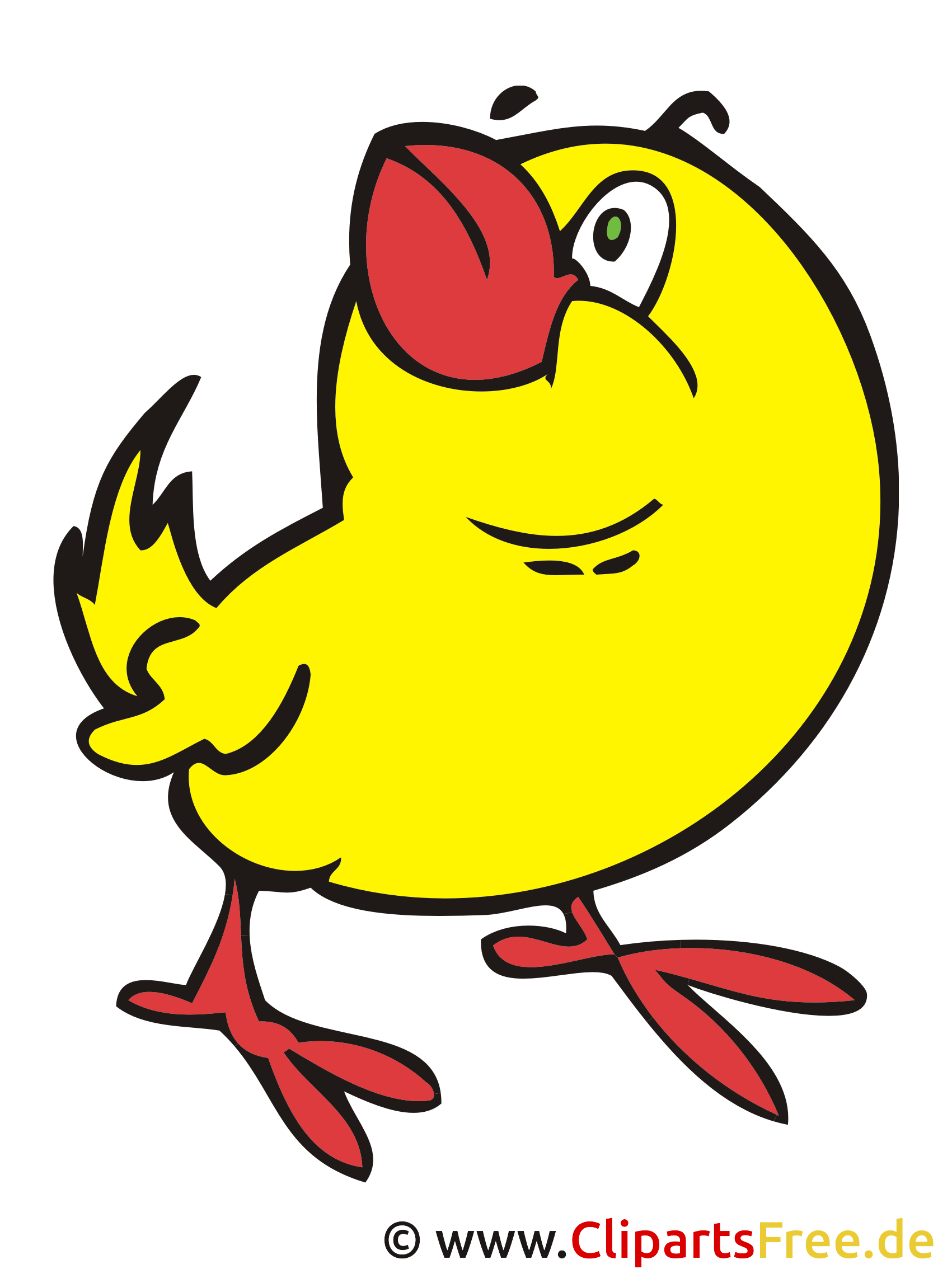 Chick Yellow Peeps Up On The Top Left Clipart, Picture, Cartoon