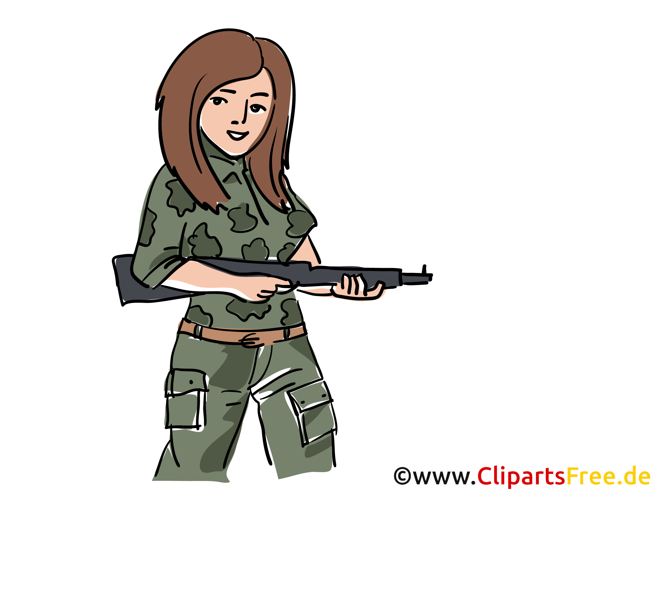 女性の軍事クリップアート 画像 無料イラスト