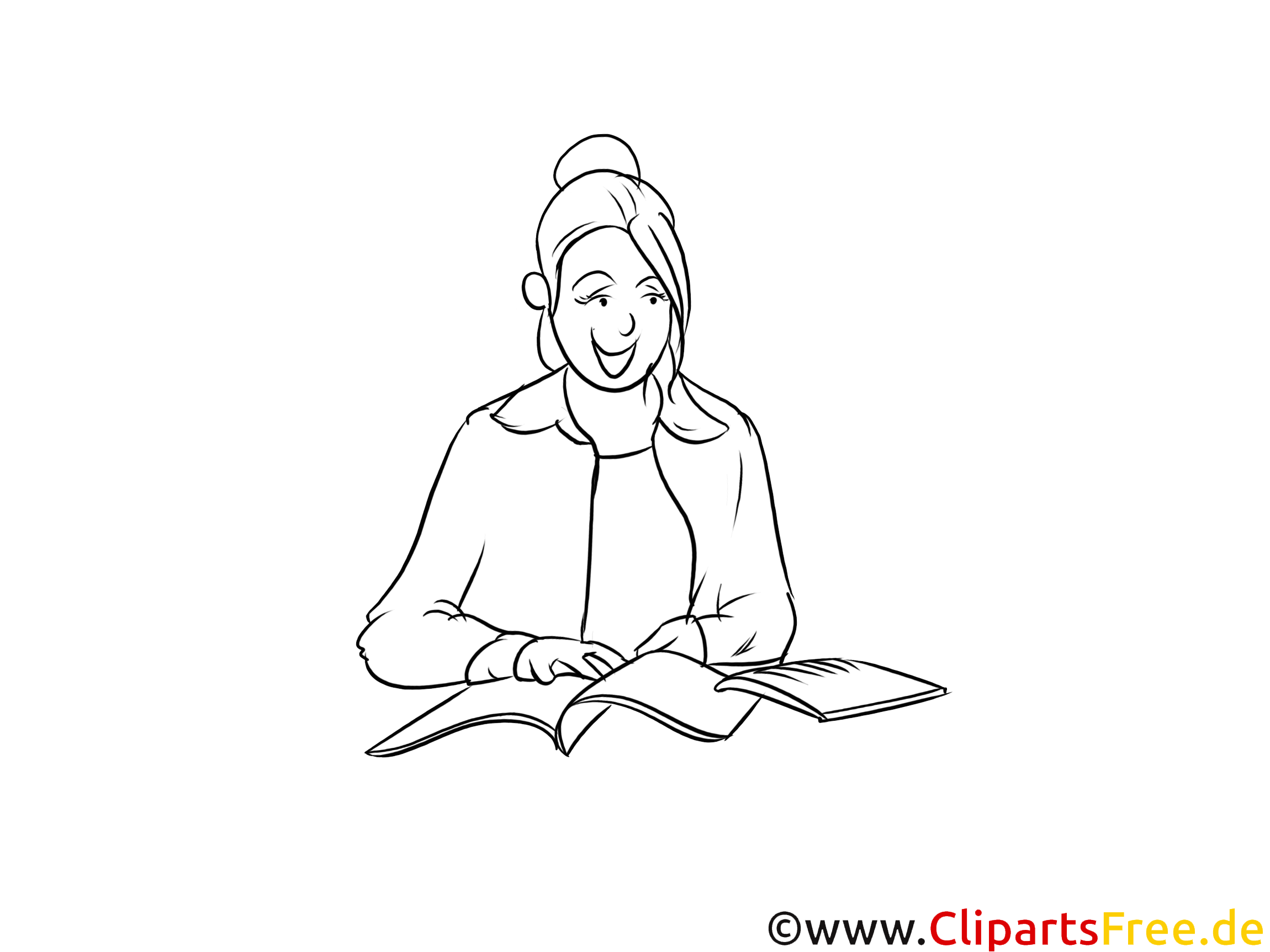 Lehrerin schwarz-weiße Cliparts, Bilder, image size:2300x1725