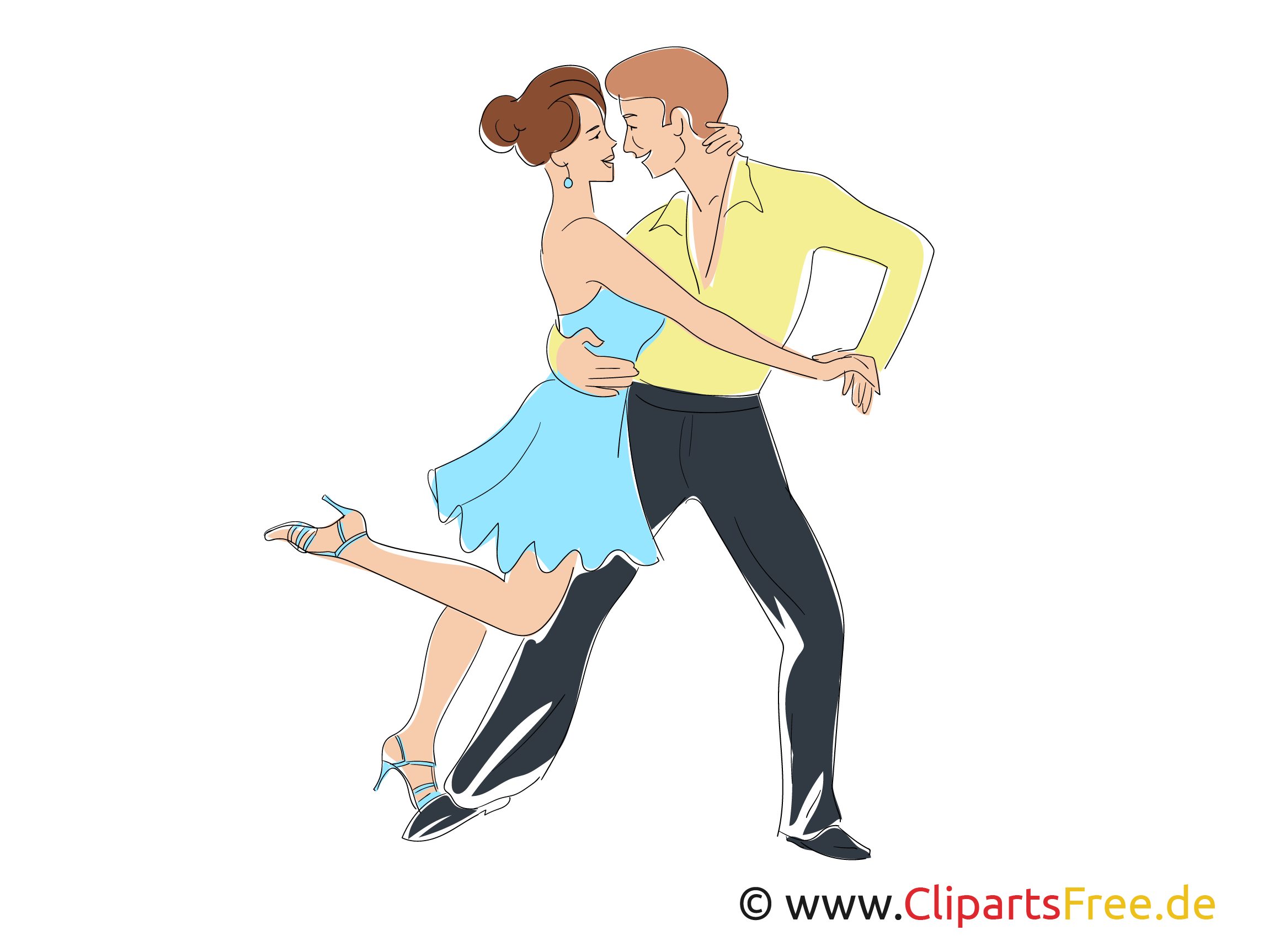 Disko 70-er Tanzpaar Bild, Clipart, Illustration zum Drucken