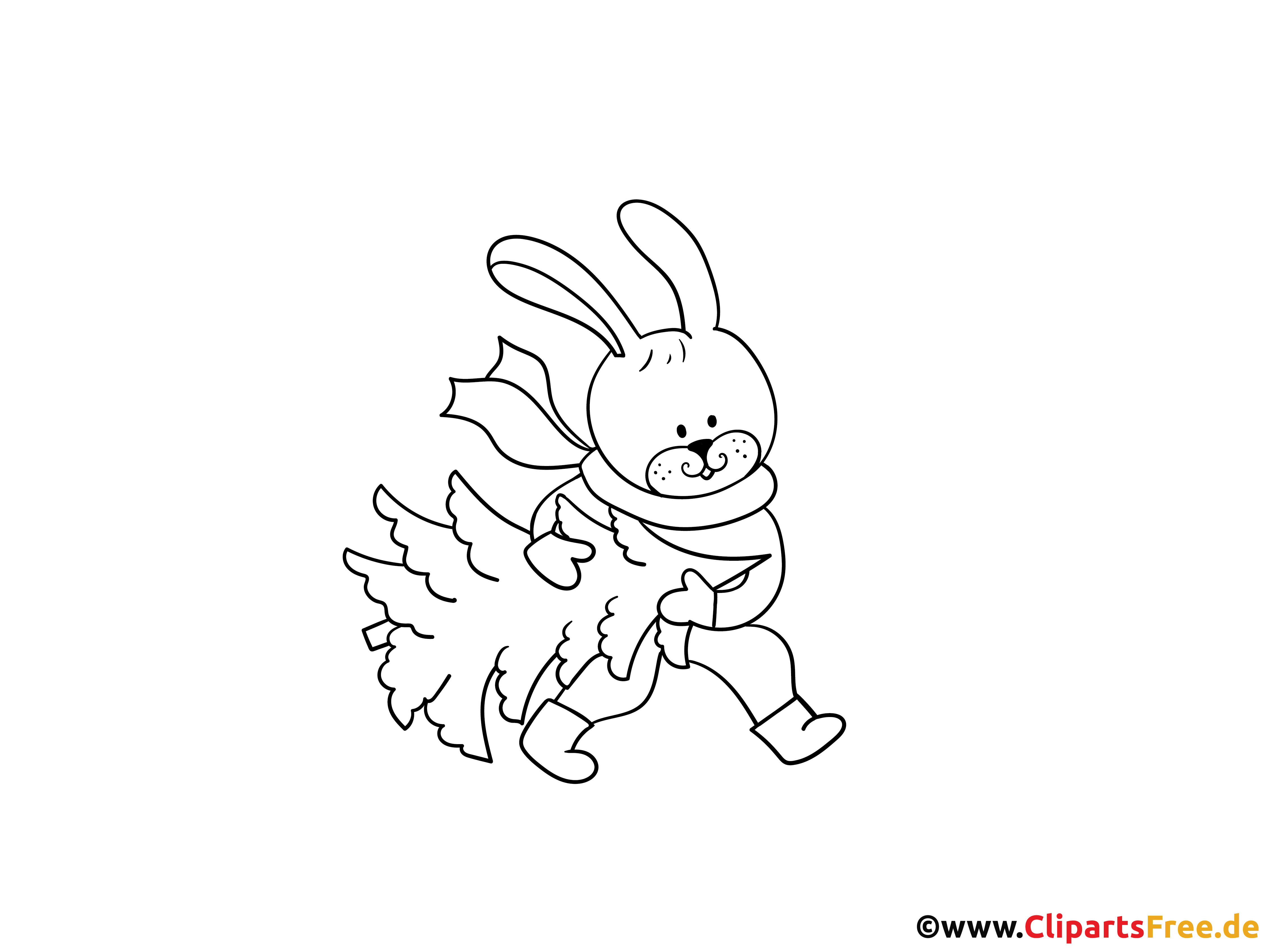 Hase im Winter Bild zum Ausmalen