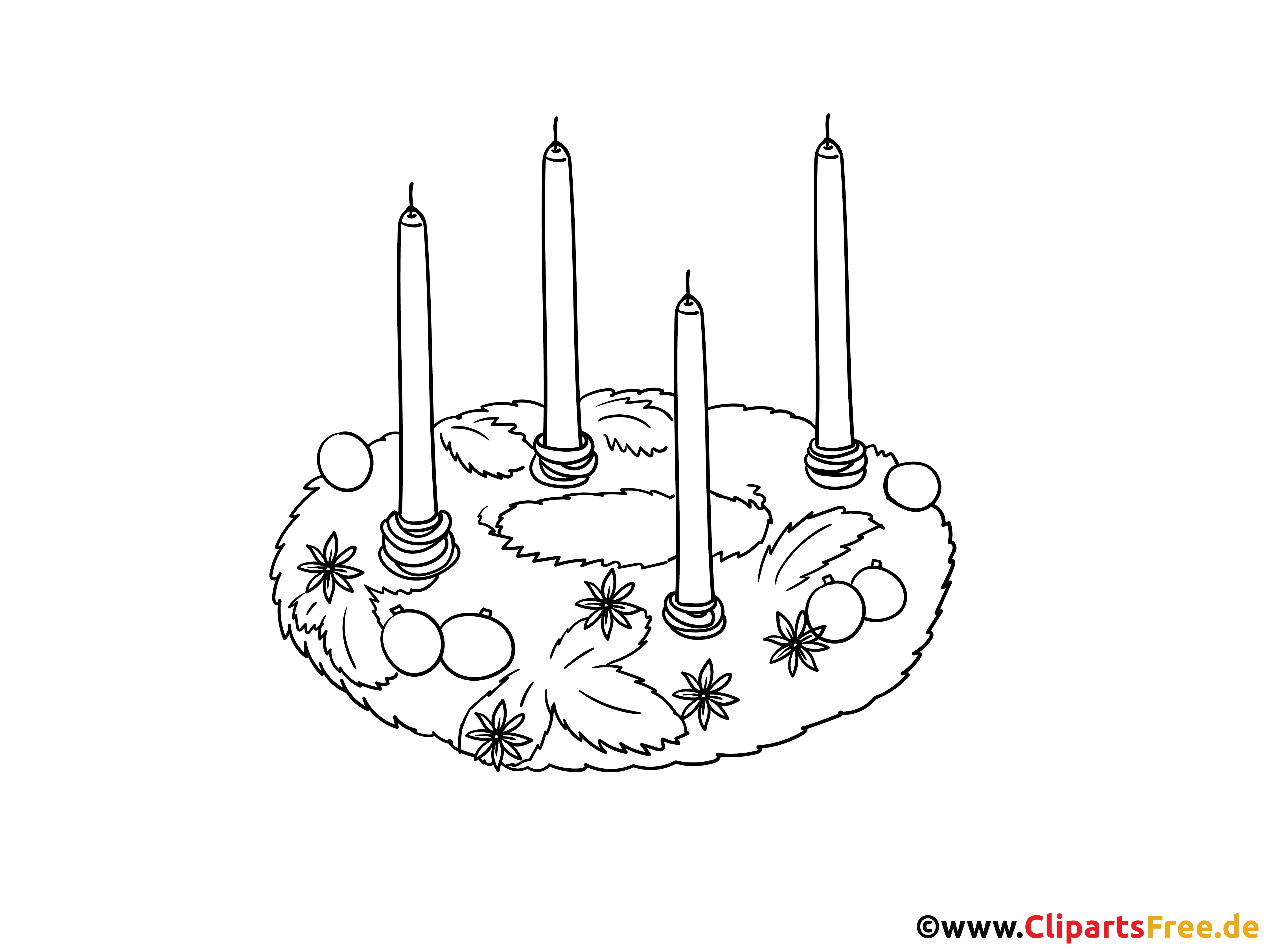 Kerzen zum Advent Bild zum Drucken