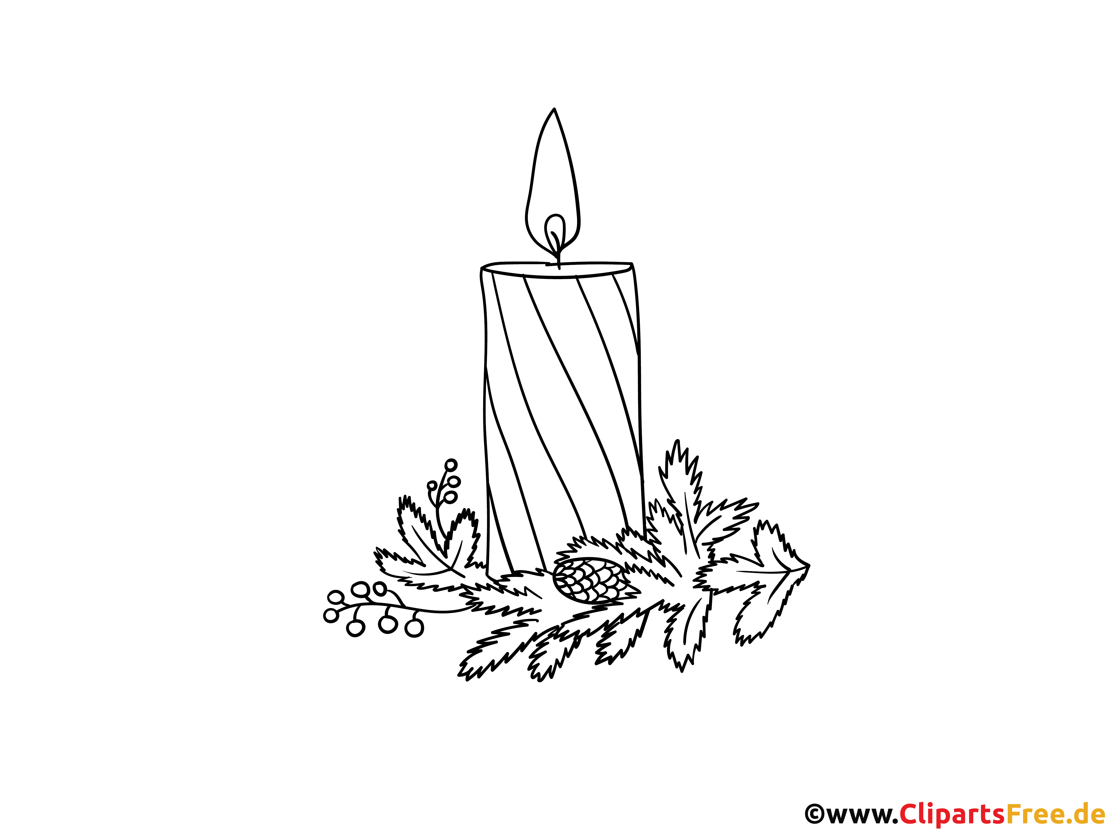 Malvorlage Kerze zum 1. Advent