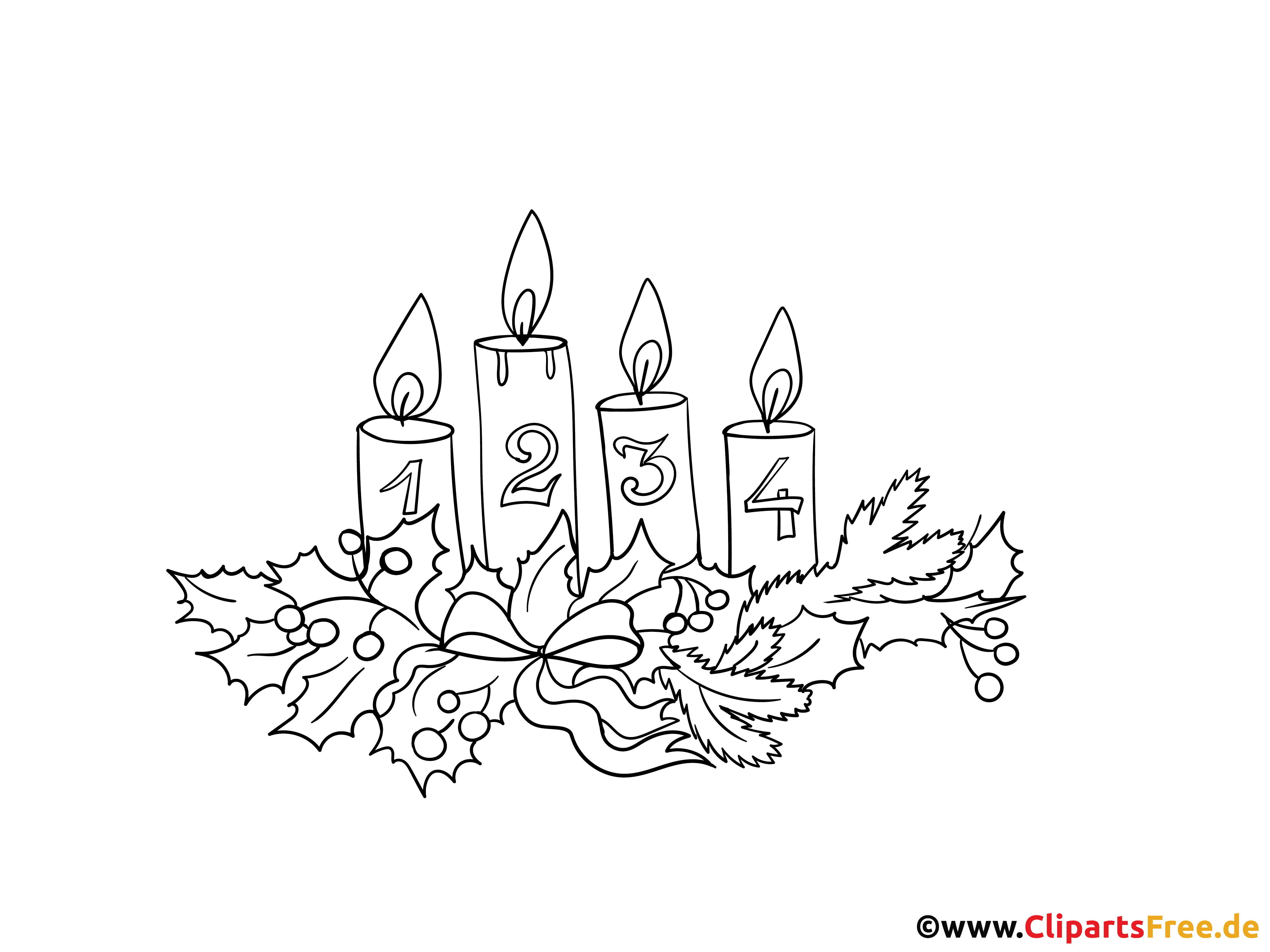 Clipart title: Free coloring page for Advent.