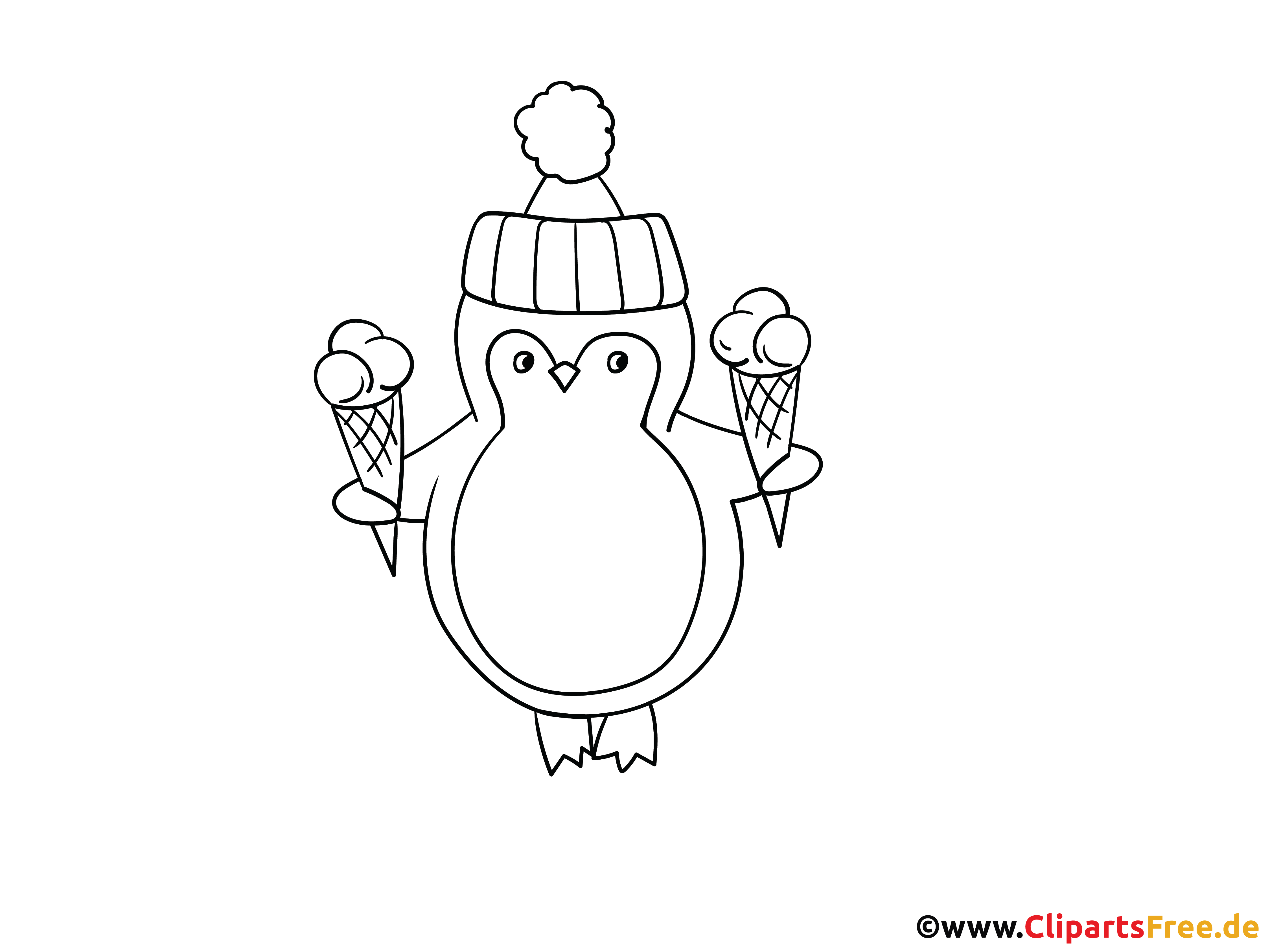 Pinguin Bild zum Ausmalen