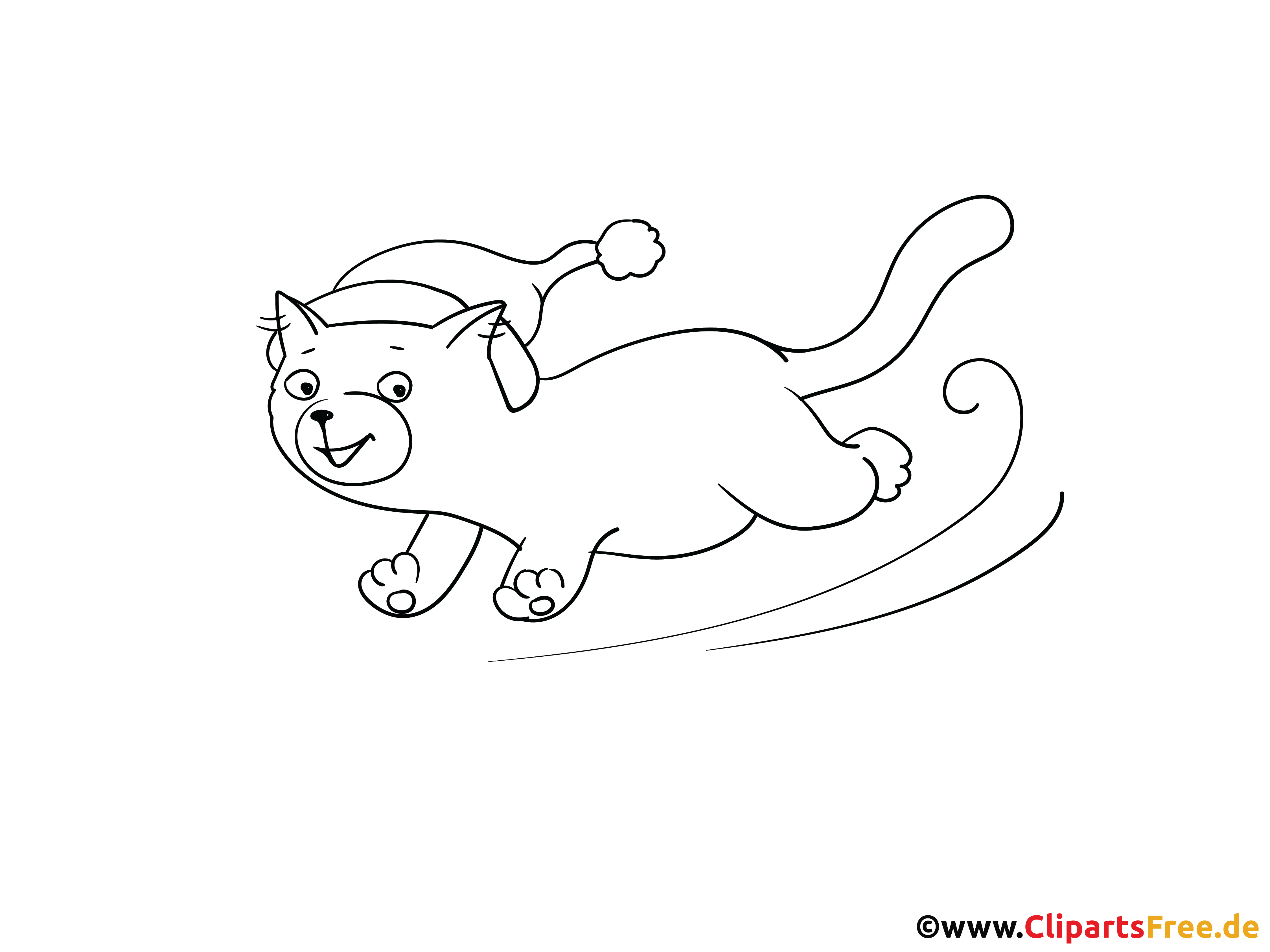 Witzige Katze Ausmalbilder zu Weihnachten zum Drucken