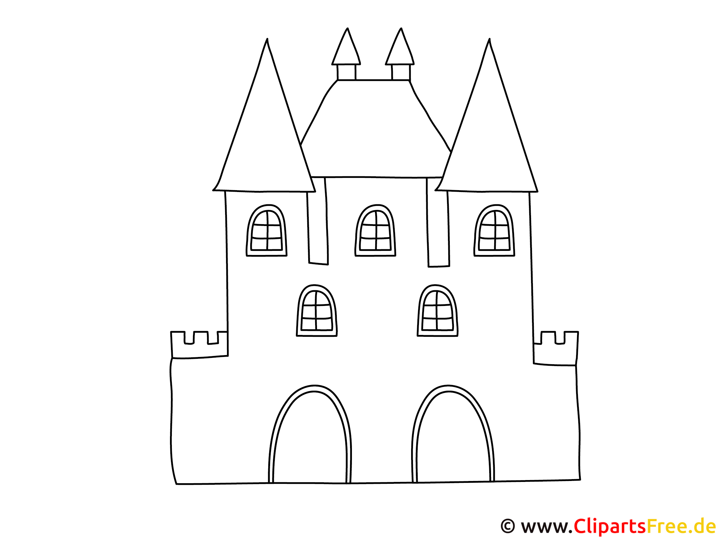 Ausmalbilder zum Ausdrucken gratis Schloss