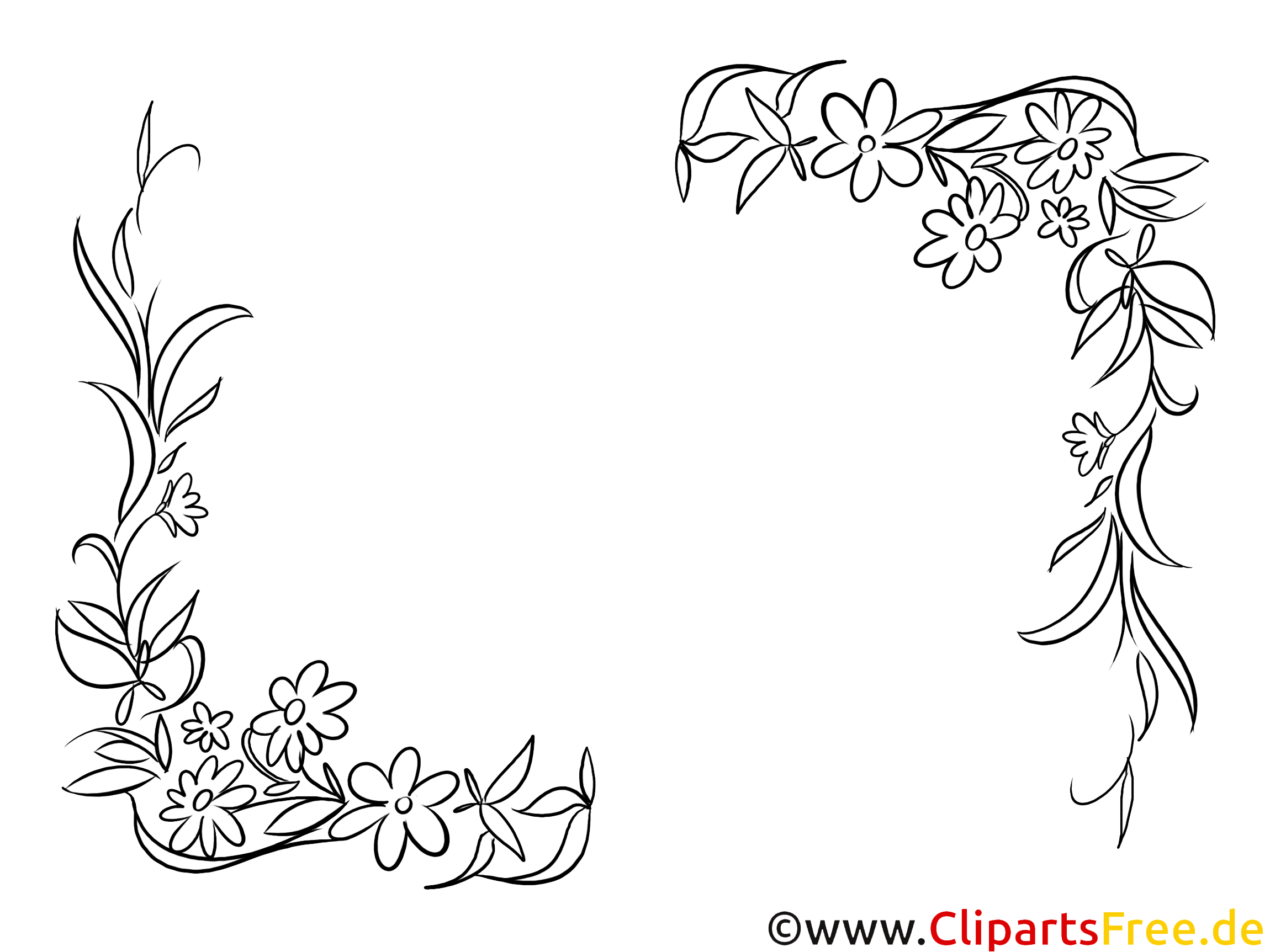 Blumenranken zum Ausmalen Bild