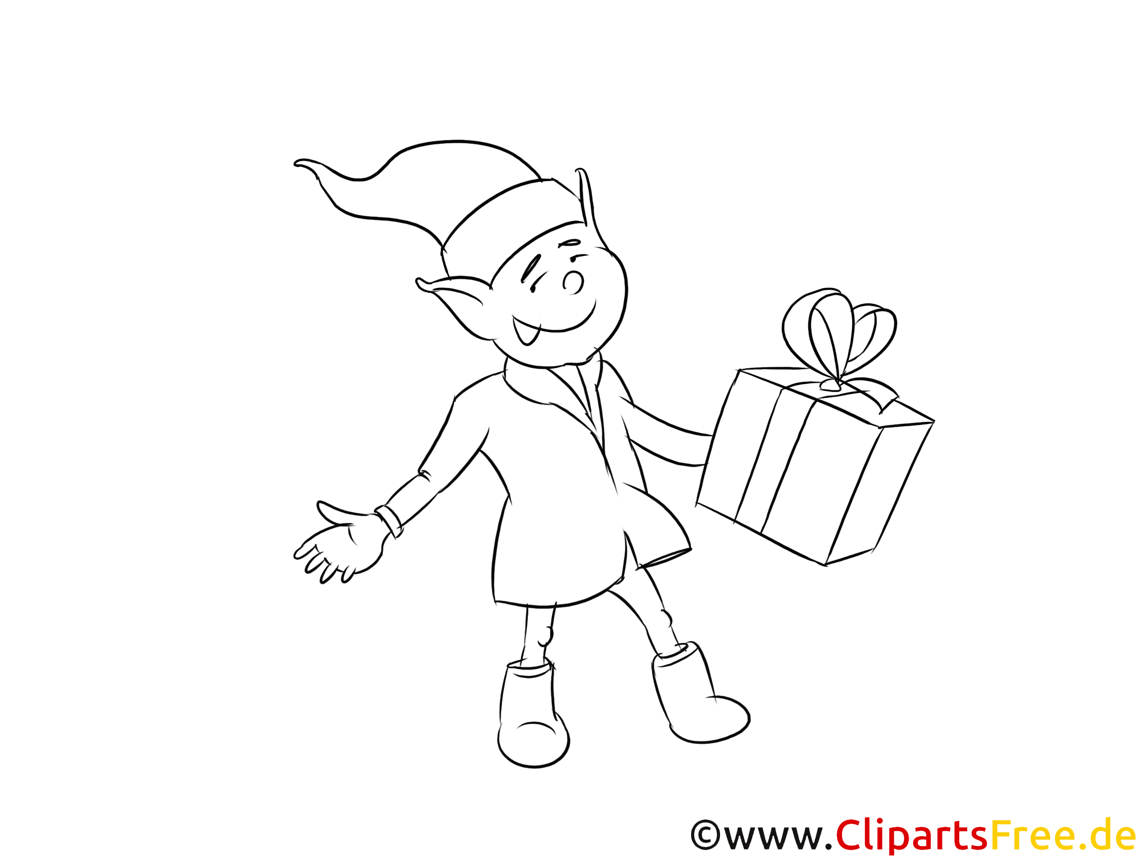 Weihnachtswichtel Malvorlage