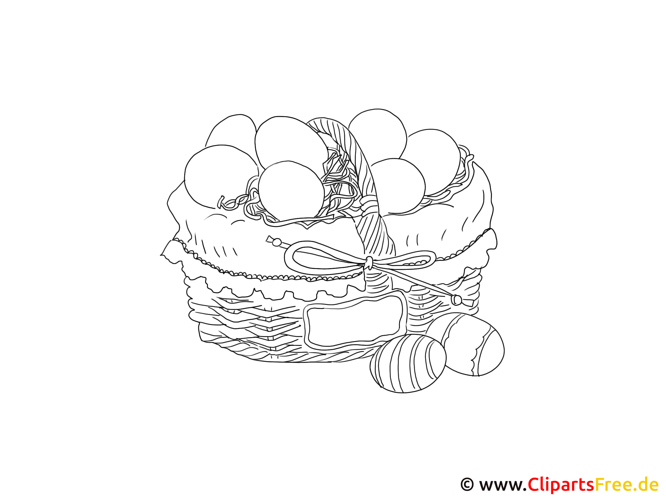 Korb mit Ostereiern Ausmalbild