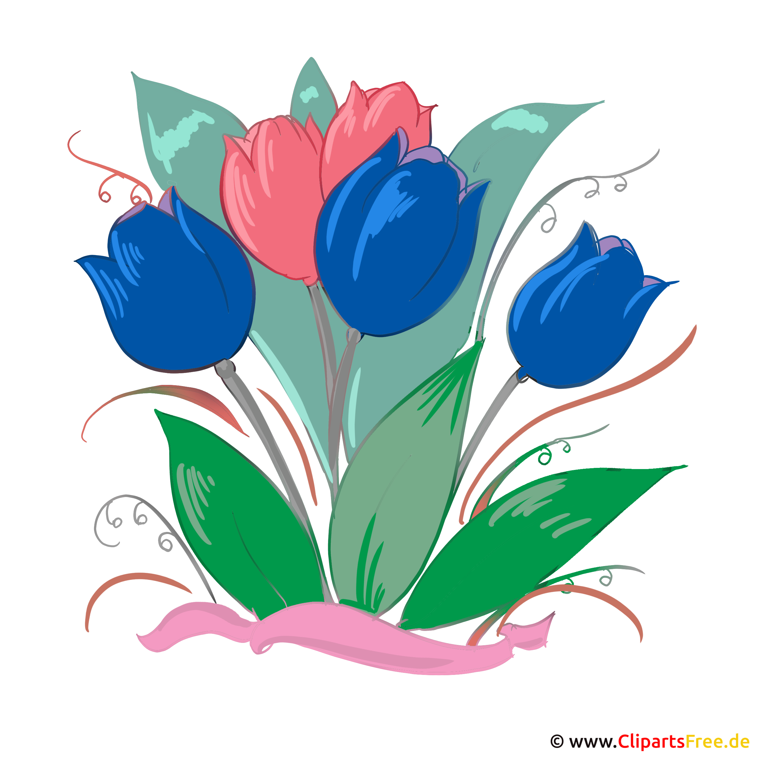 Blaue Tulpen Bild, Clip Art, Grafik, Illustration kostenlos