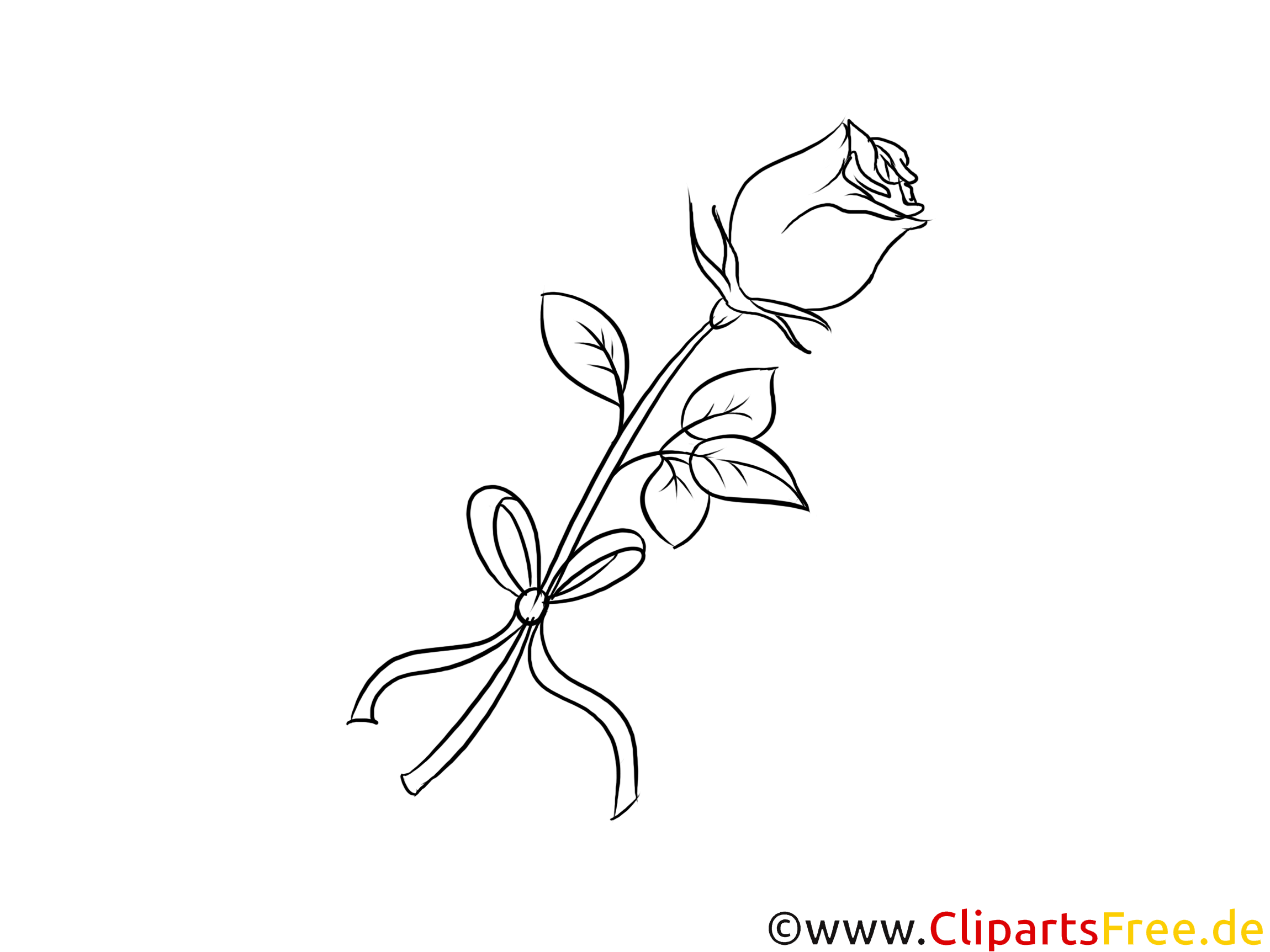 Rose Zum Drucken Und Ausmalen Clipart Bild Grafik
