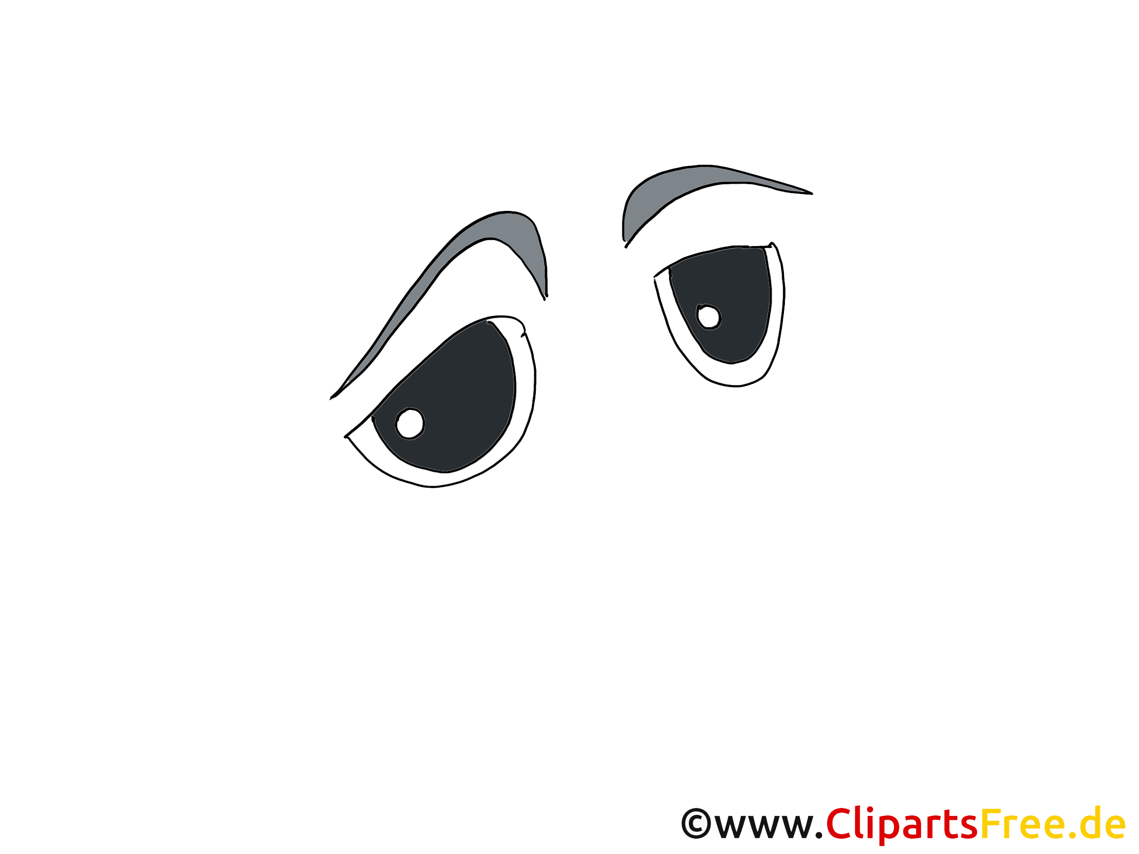Traurige Comic Augen Clipart, Bild, Zeichnung, Grafik