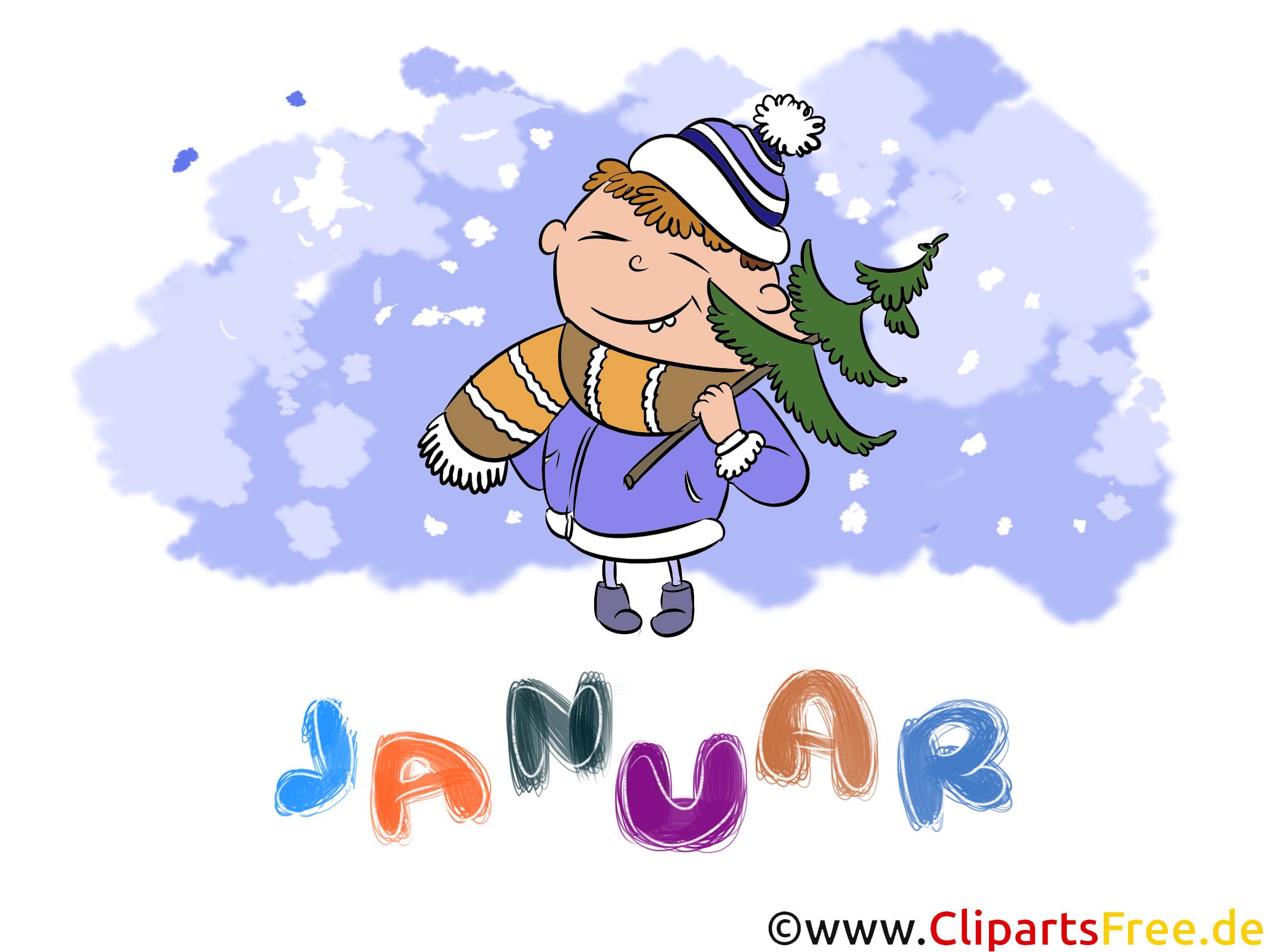 1月のクリップアート 無料印刷画像の月