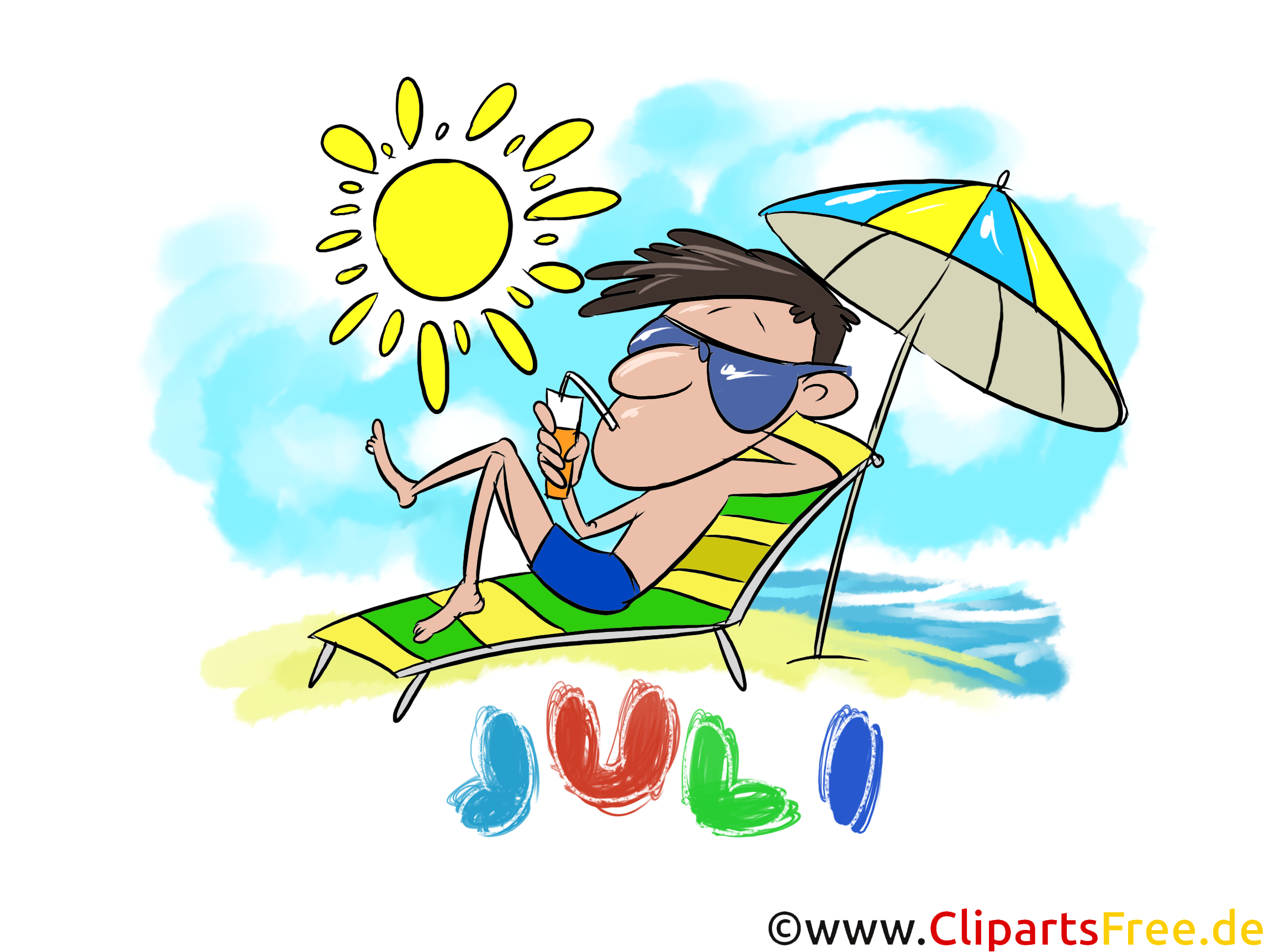 Juli Clipart - Monate kostenlose Bilder zum Drucken