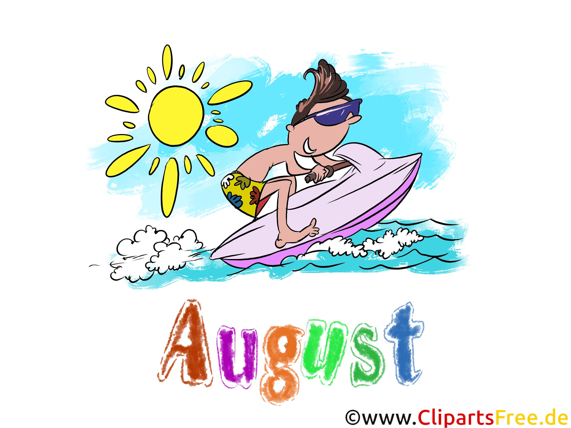 August illustration month clip art free