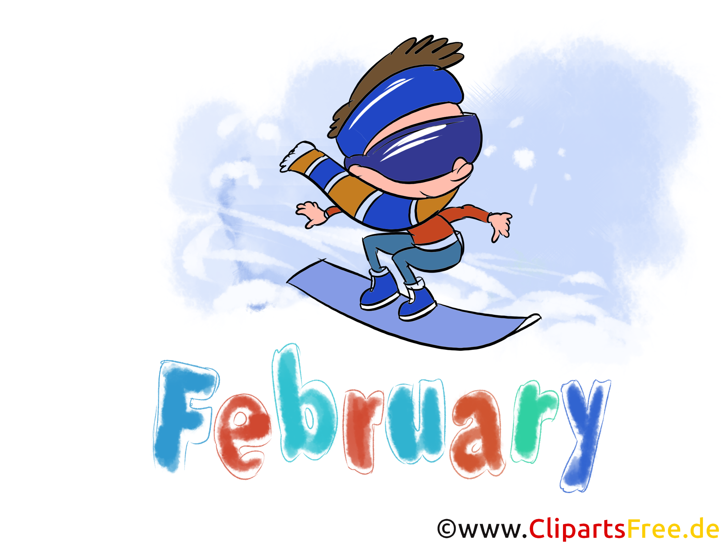 February illustration month clip art free